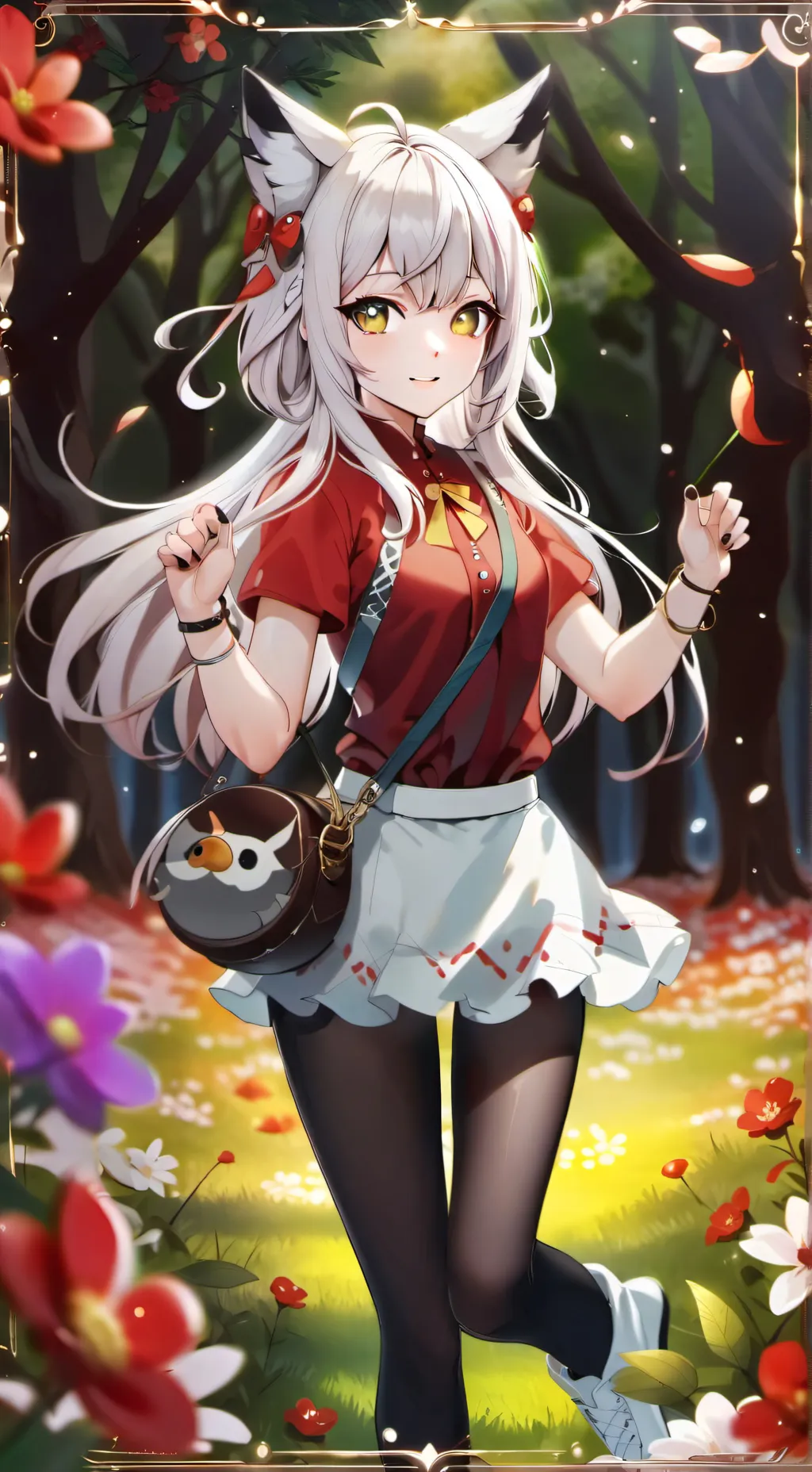 ai character: kız kedi background