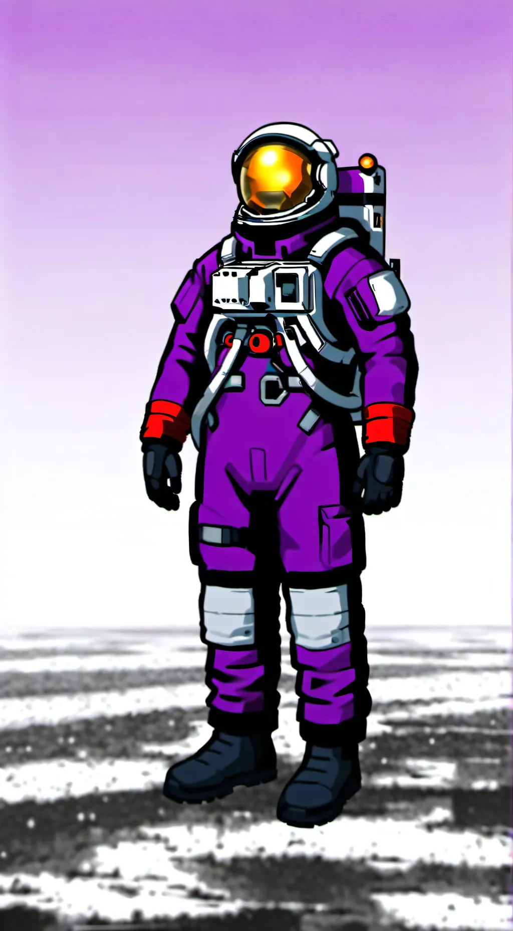 ai character: Among Us Purple background