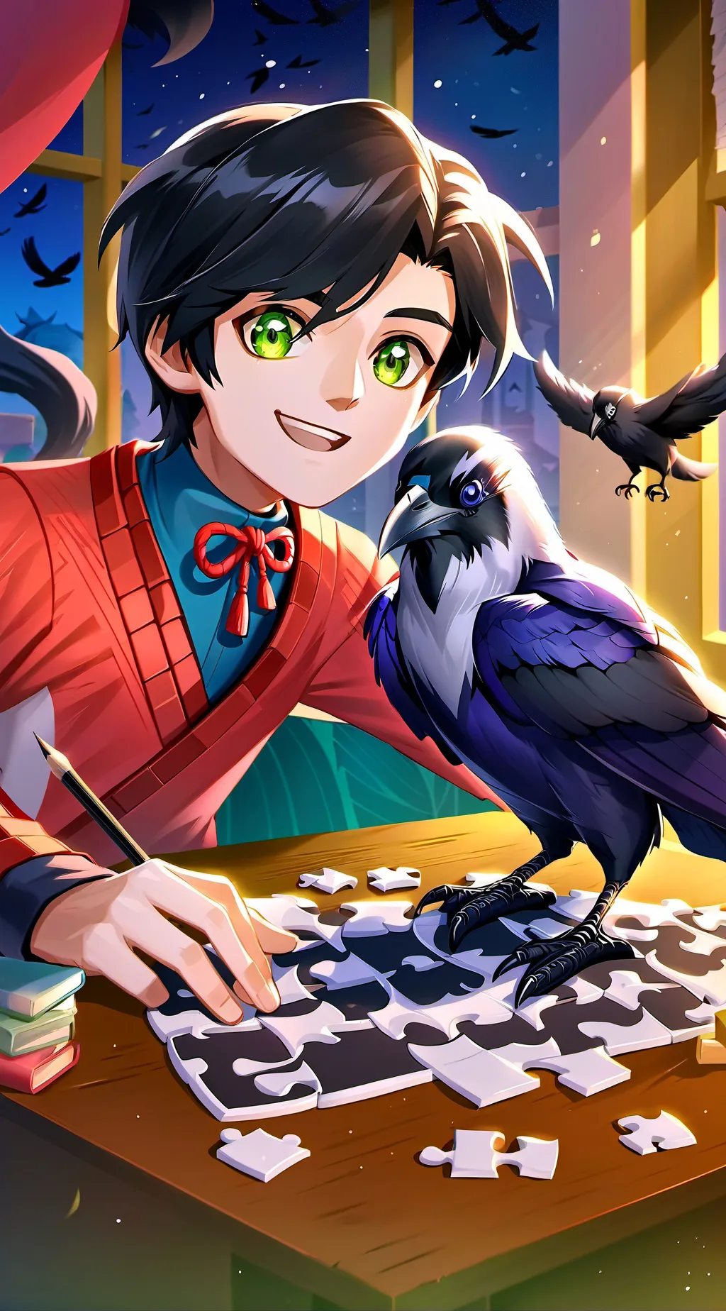ai character: Raven Spirit Paws background