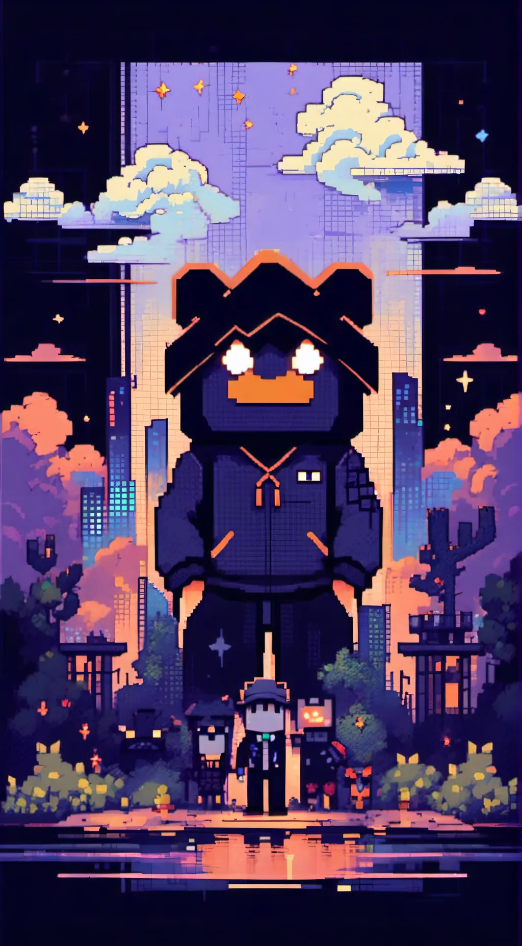 ai character: Shellvision. (DW) background