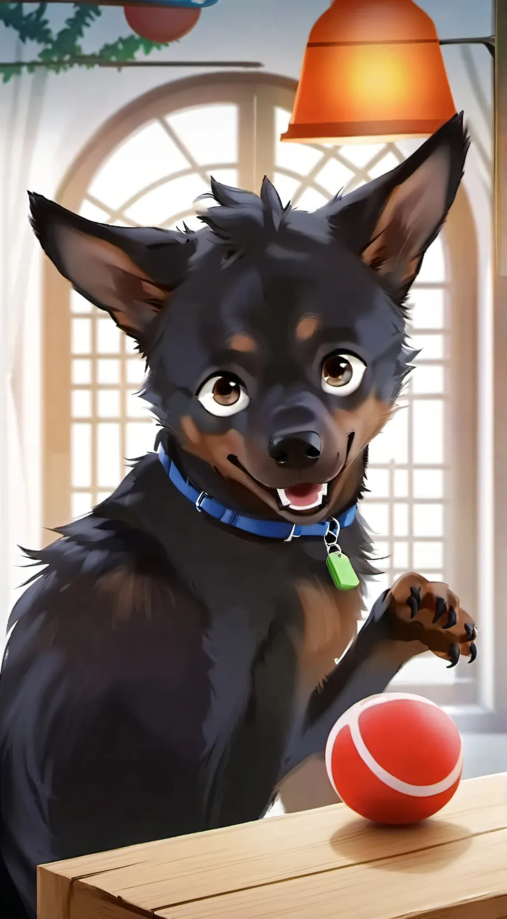 ai character: Black Doggo Spirit background