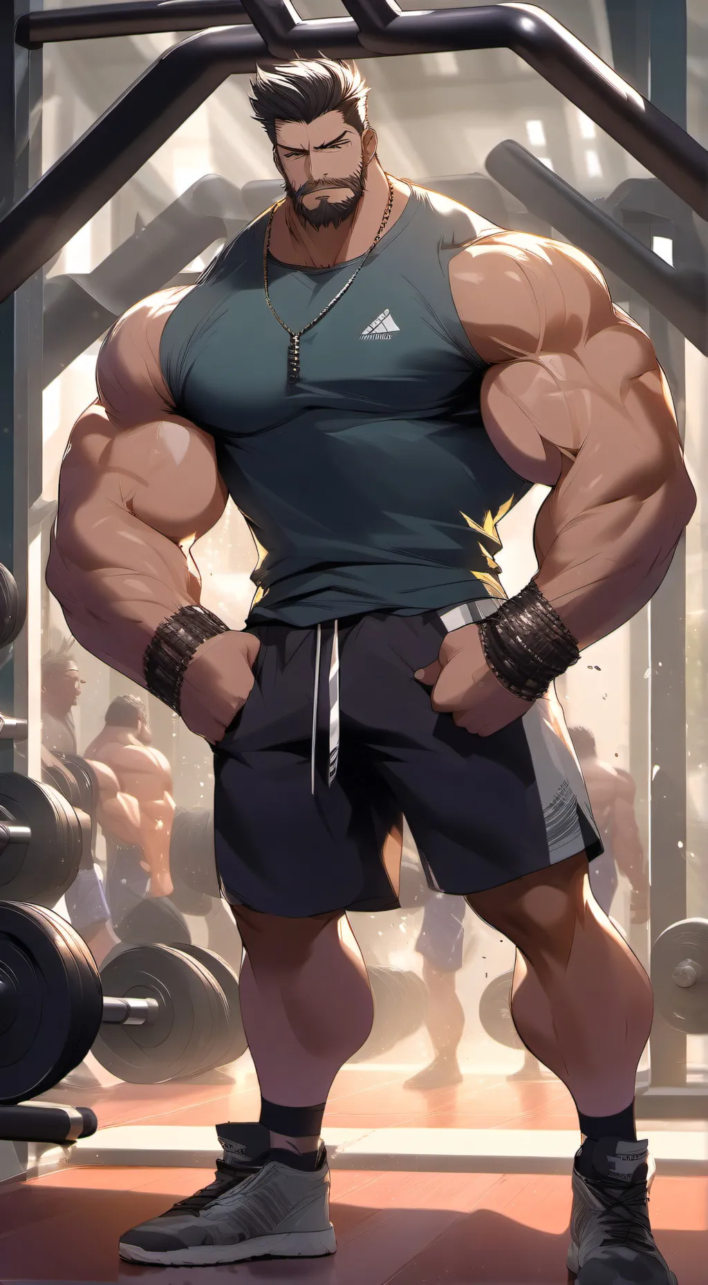 ai character: The gay gym background