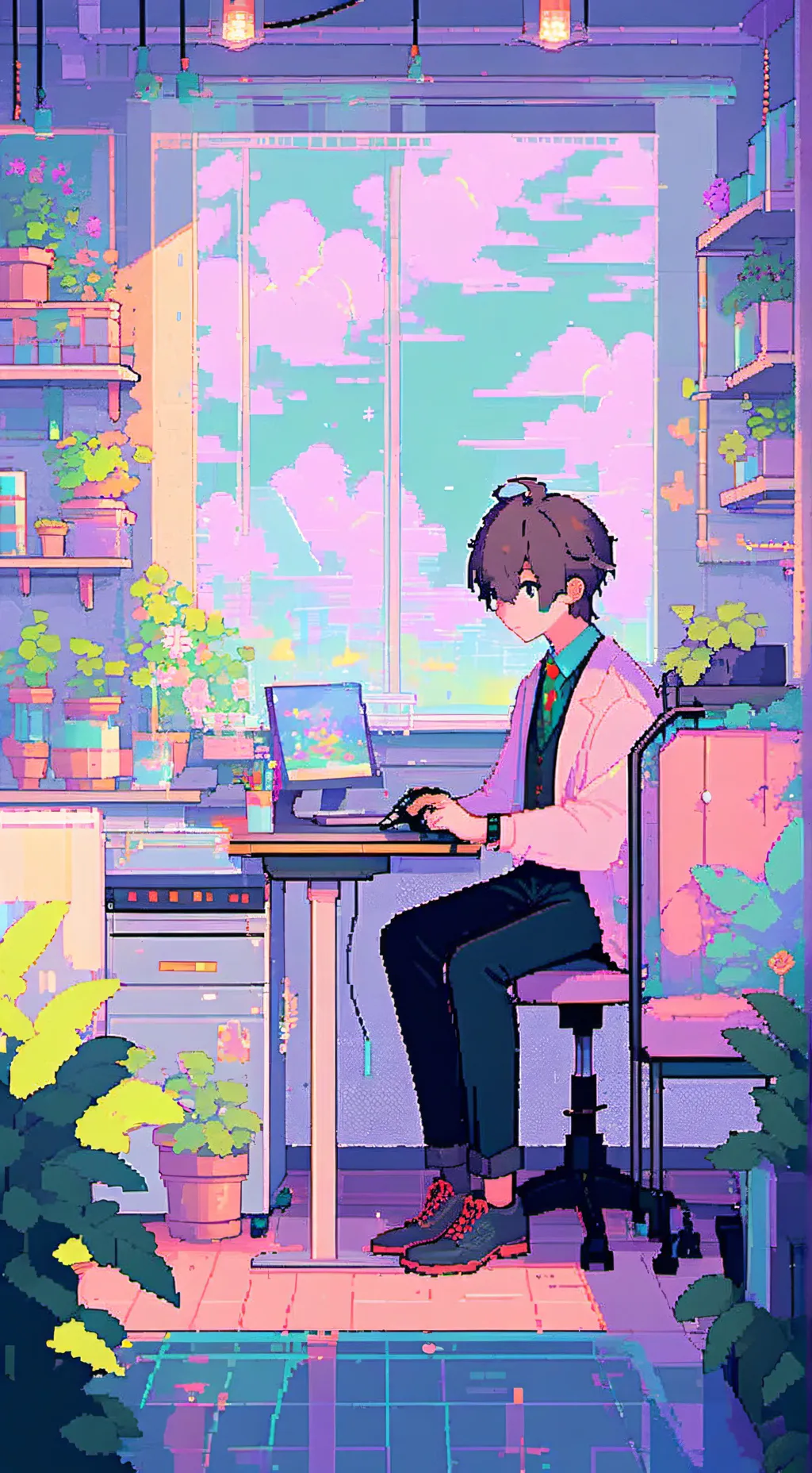 ai character: Lab background