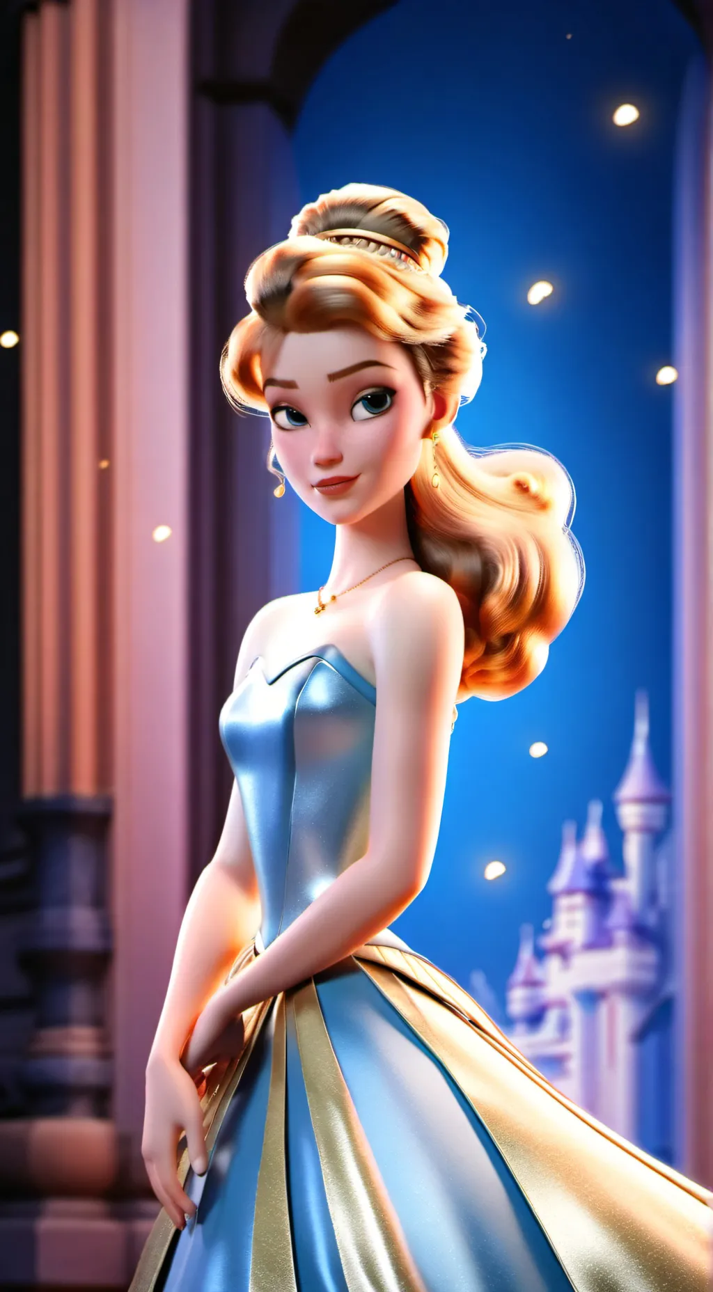 ai character: Cinderella🩵 background