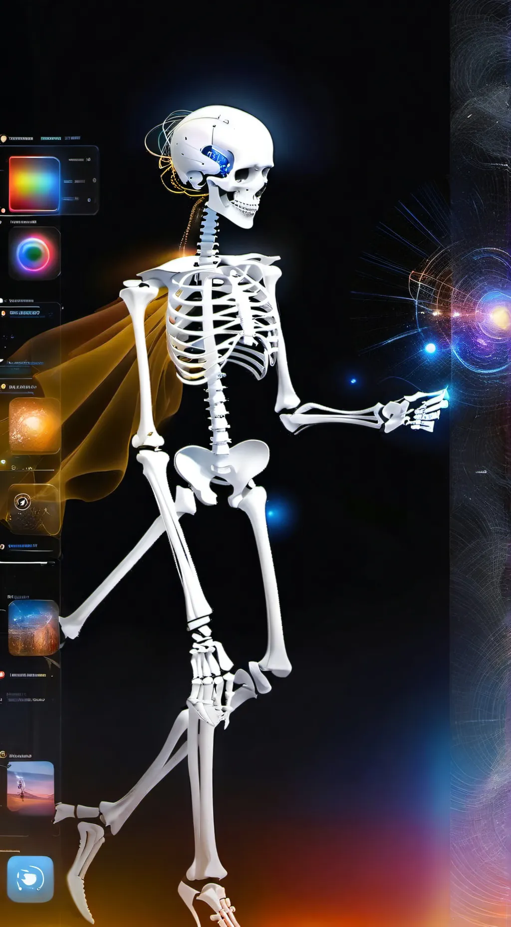 ai character: Digital Skelly background