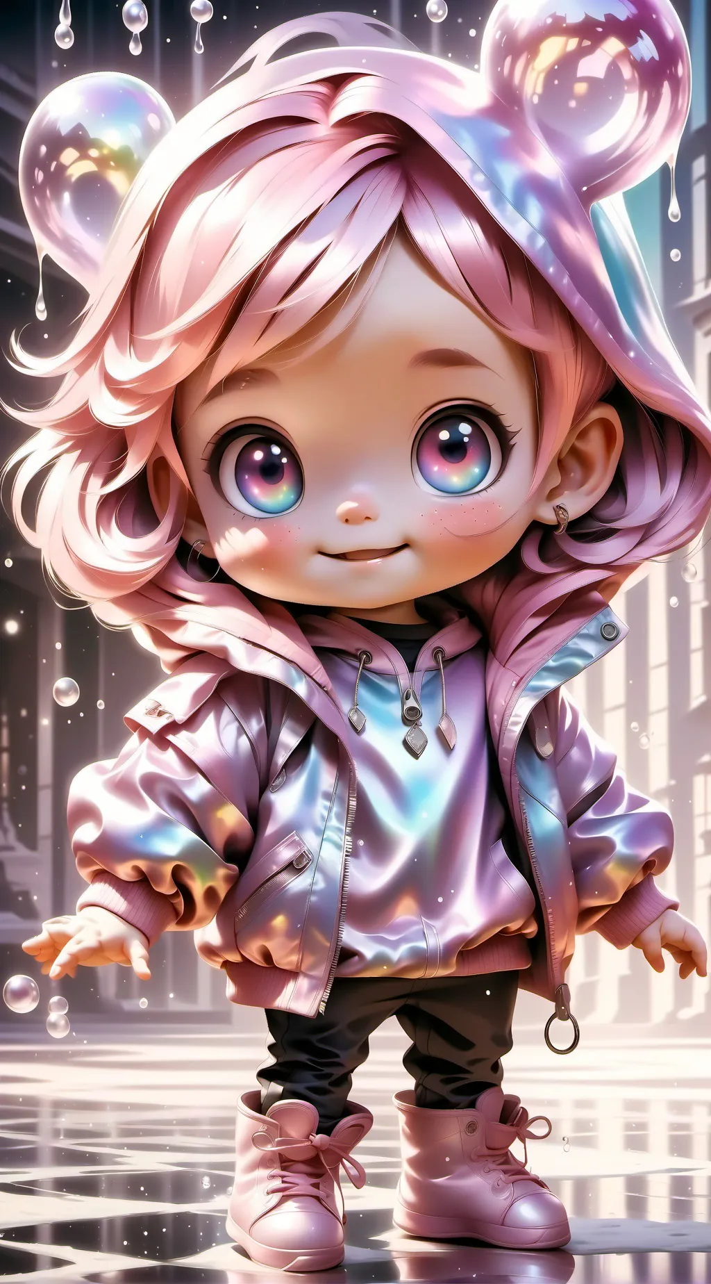 ai character: Baby girl  background