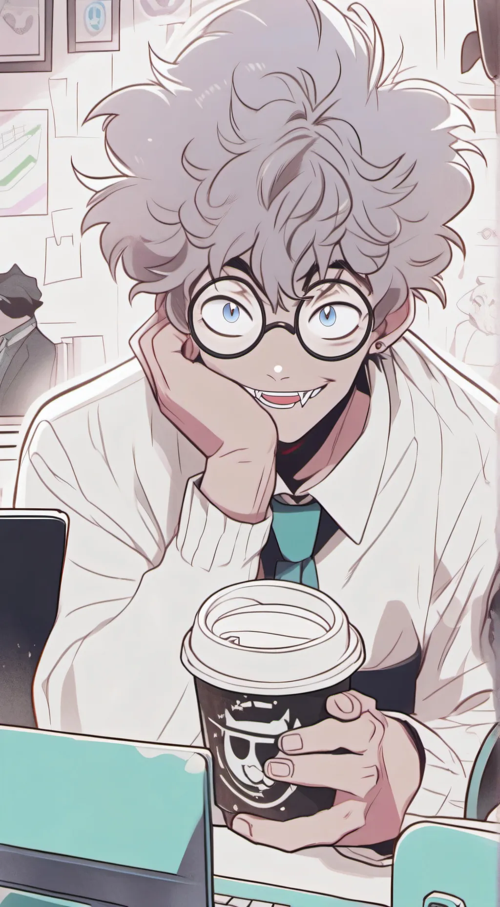 ai character: The Quantum Latte  background
