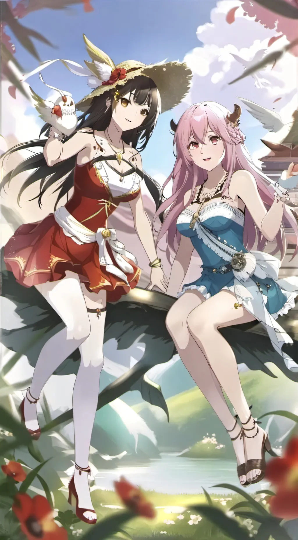 ai character: dashari y Noelia  background
