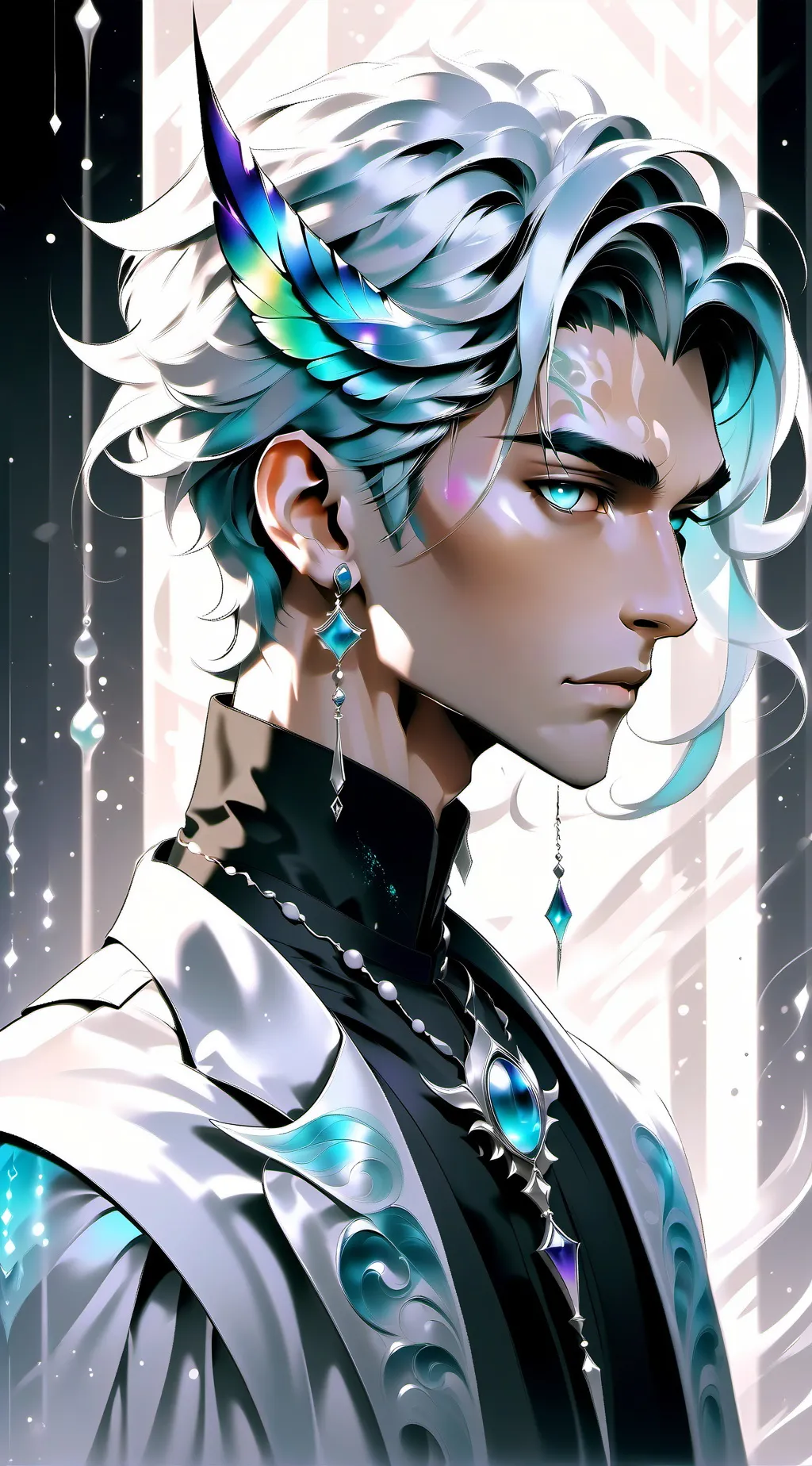 ai character: yered background