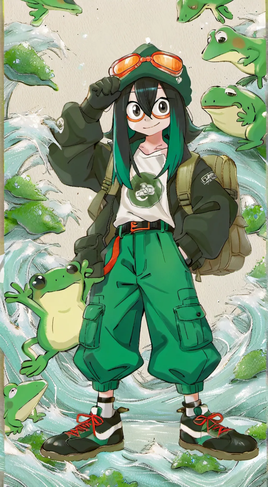 ai character: Tsuyu Asui 🐸 background