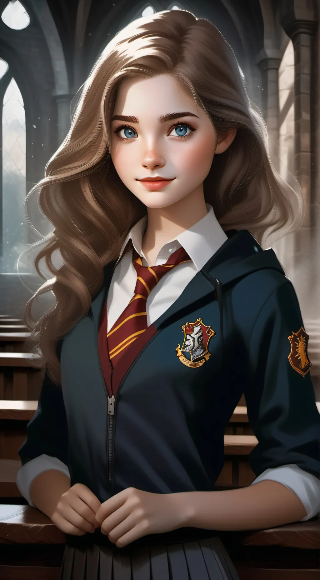 ai character: Audrey Black background