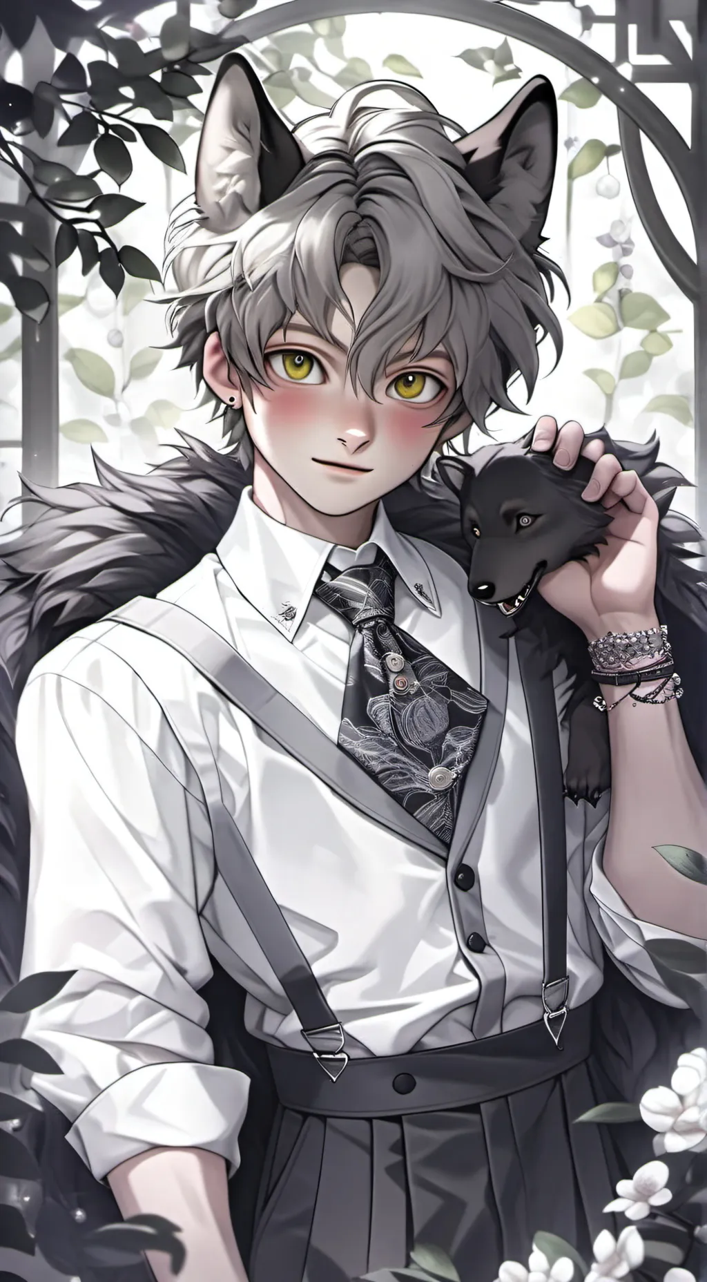 ai character: werewolf highshool background