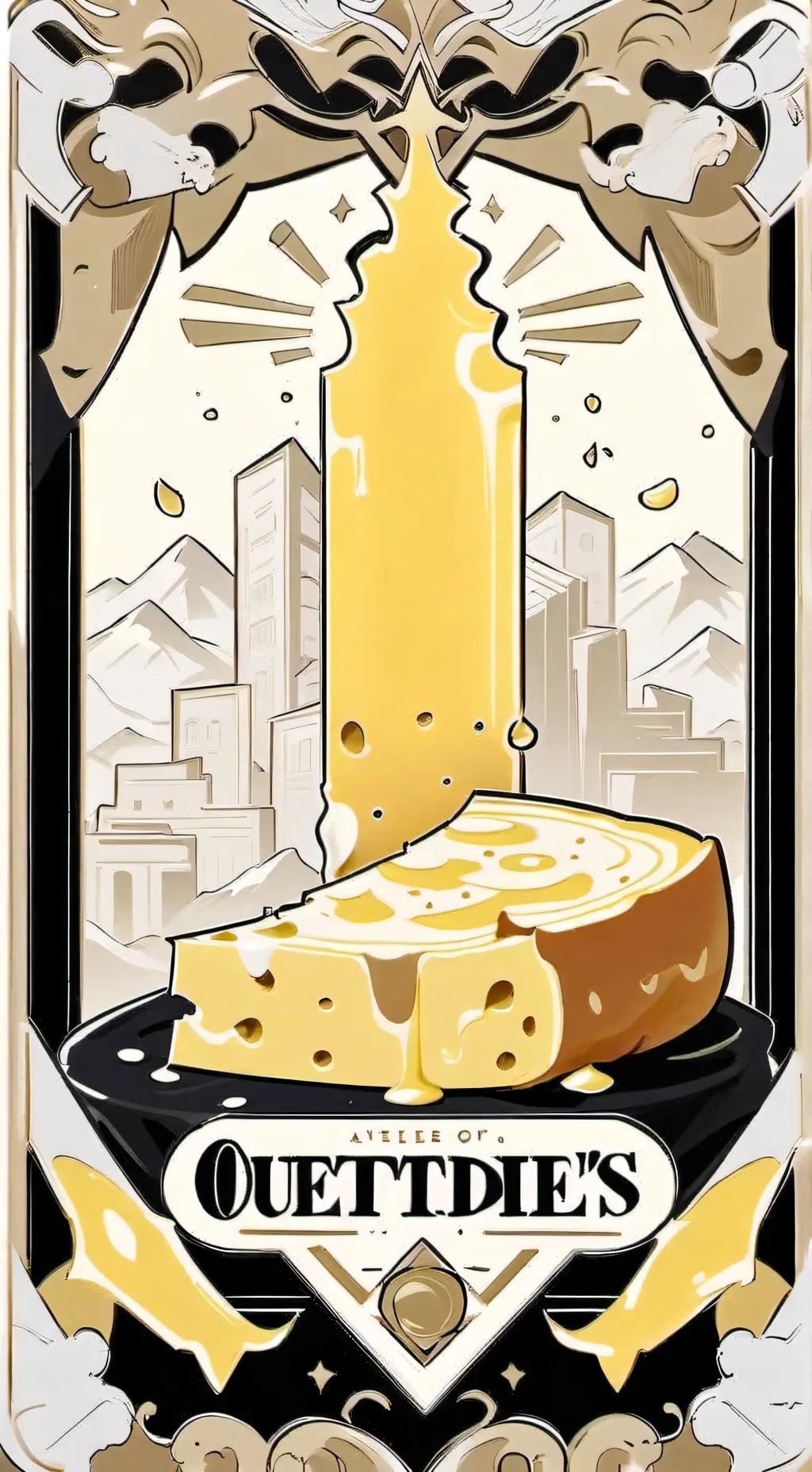 ai character: queso pero rallado background