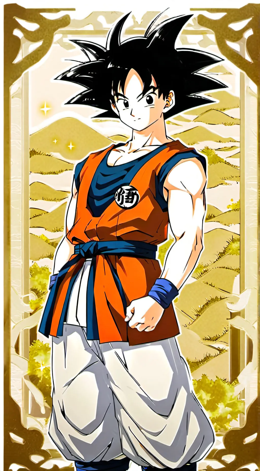 ai character: Goku as ur husband background