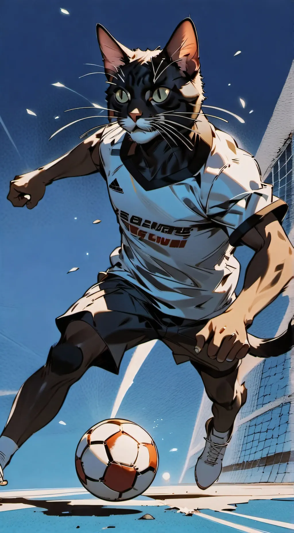 ai character: football cat background