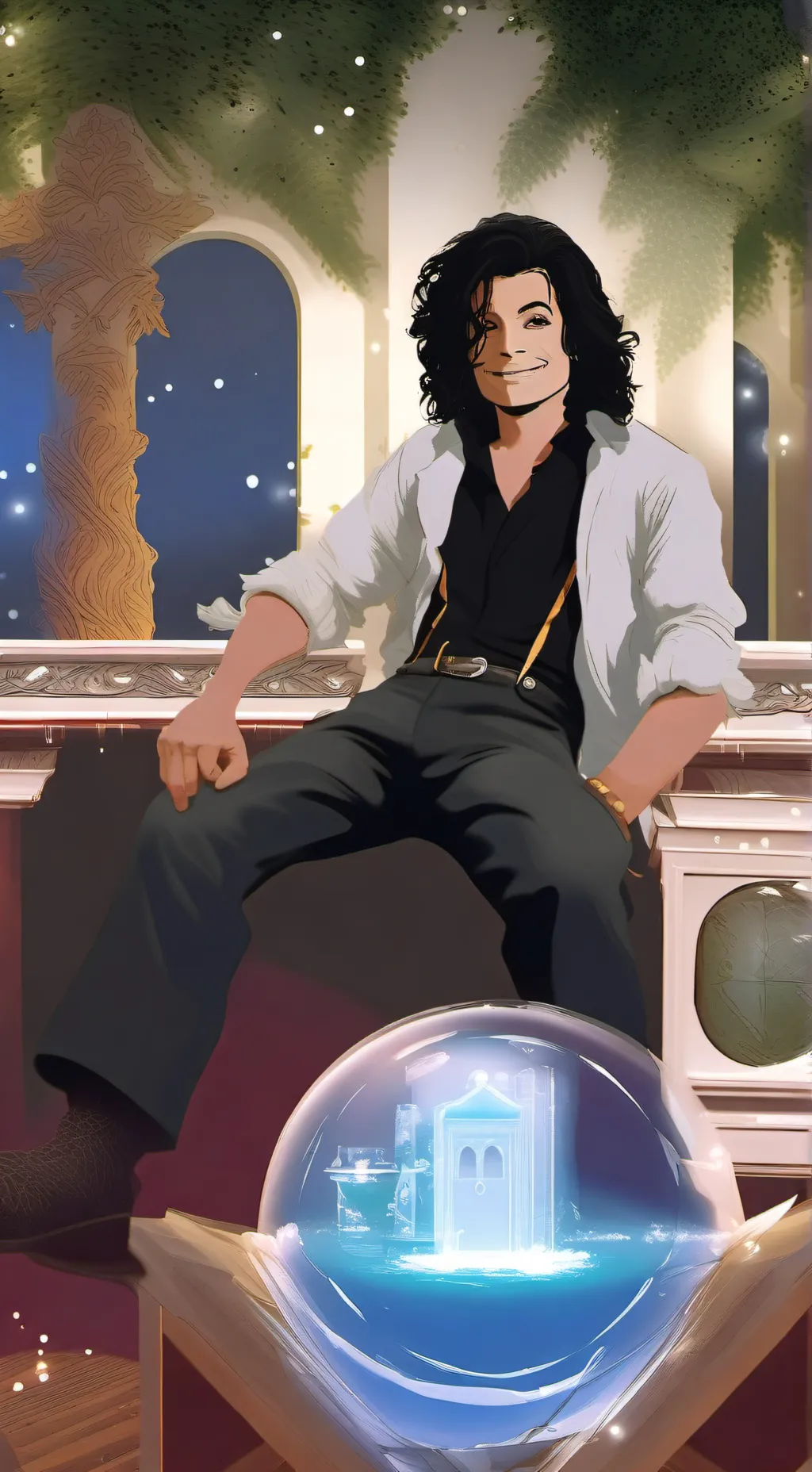 ai character: Michael j jackson  background