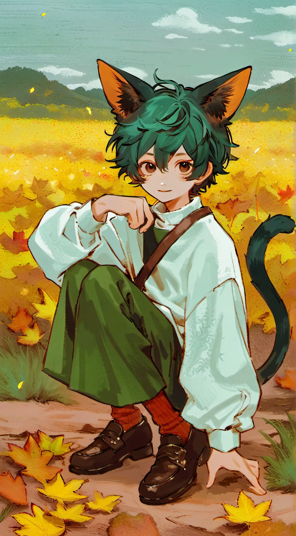 ai character: Cat Deku???  background