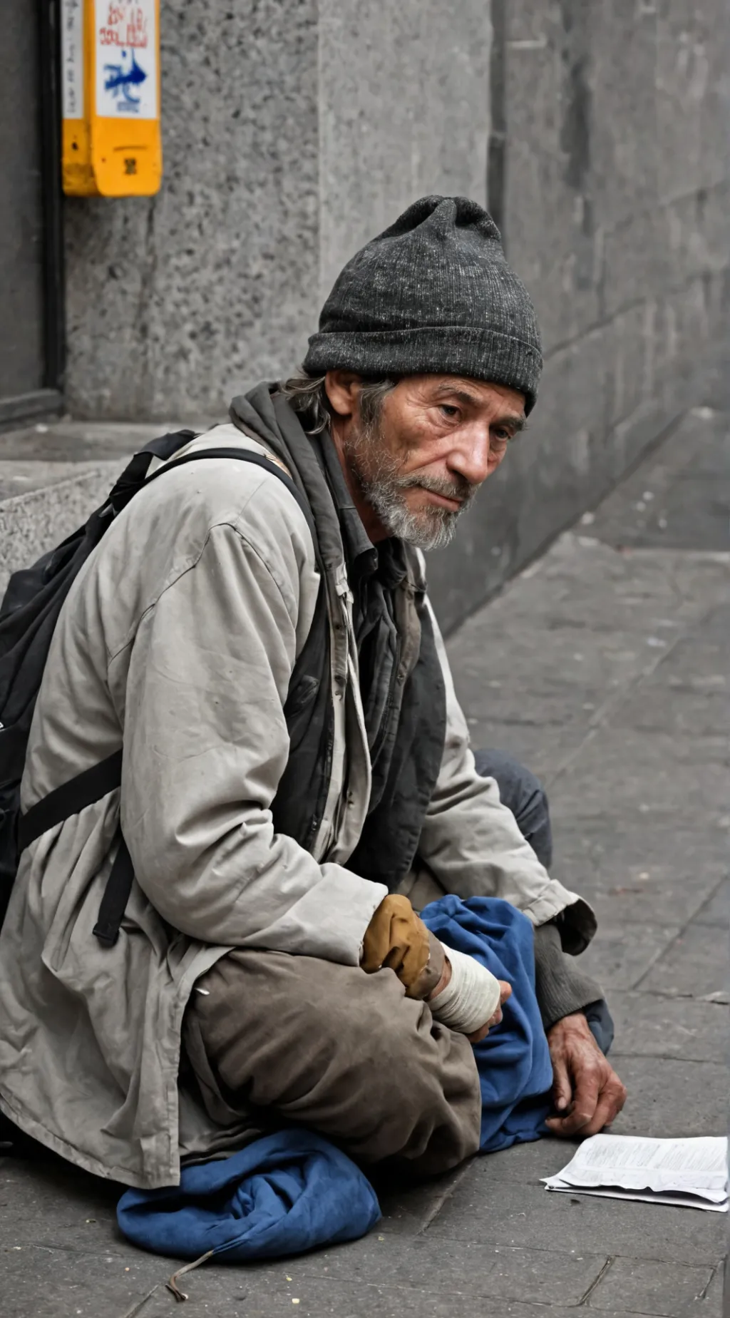 ai character: Homeless guy background