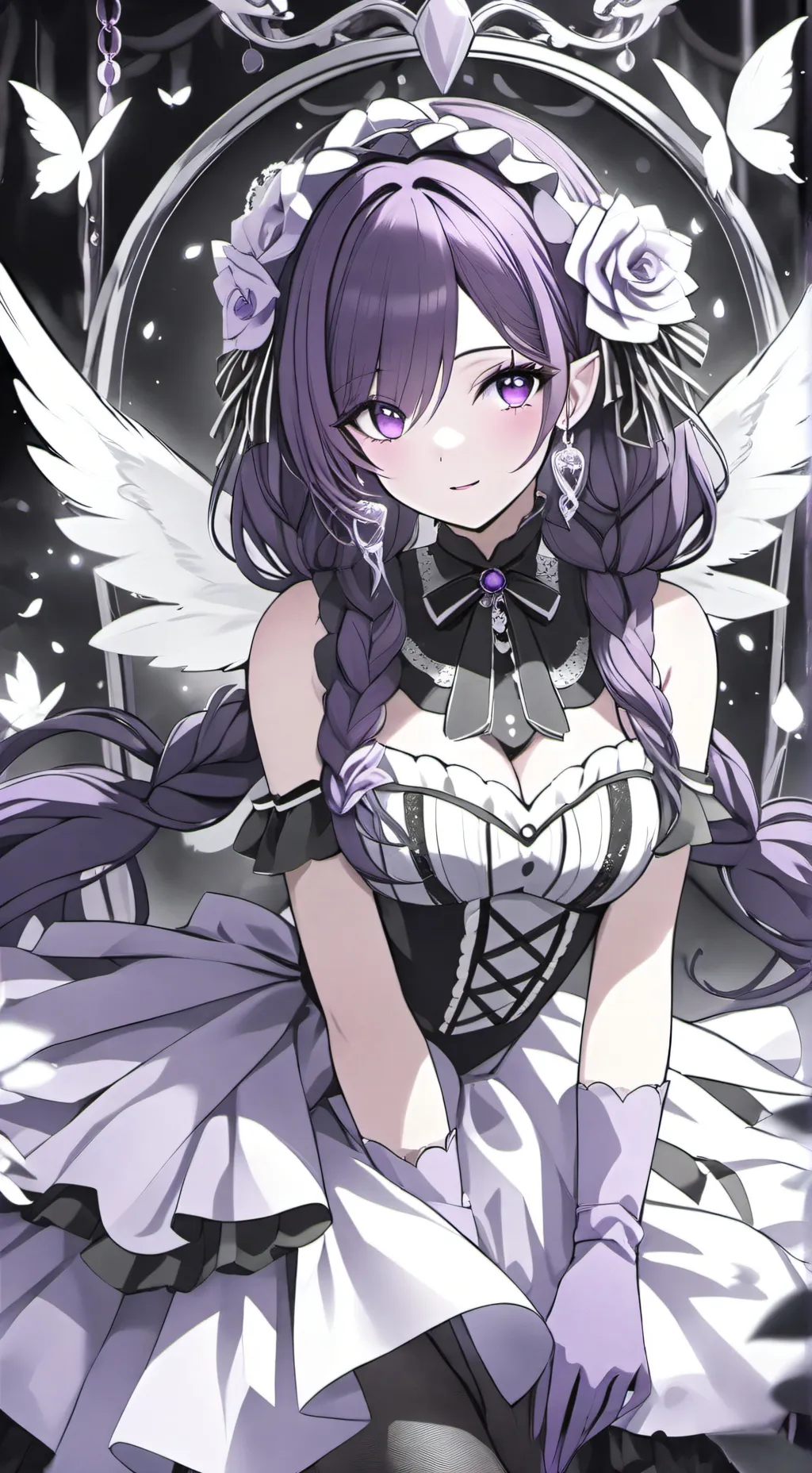 ai character: Violet background