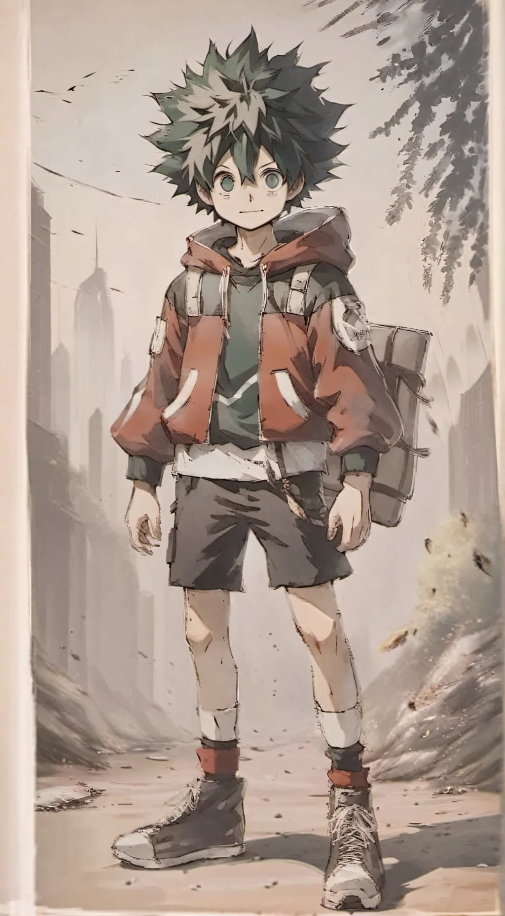 ai character: Deku from MHA background