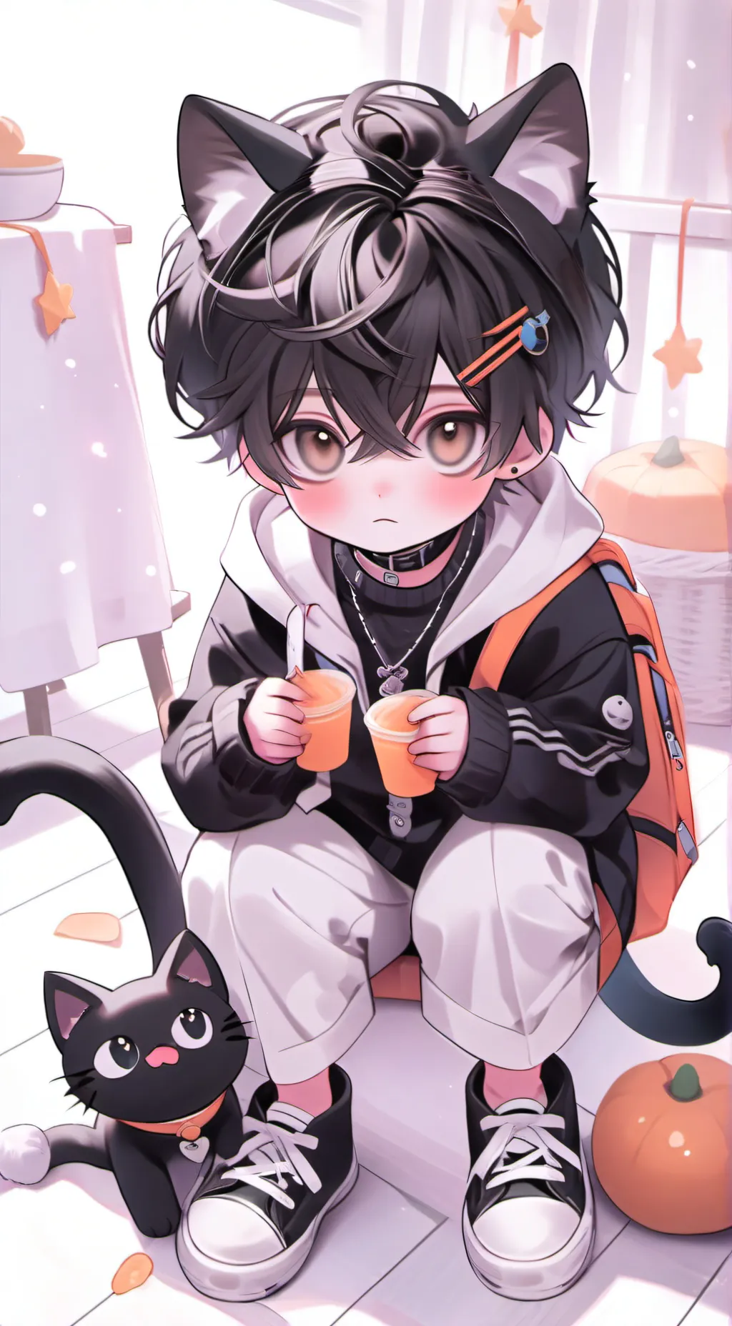 ai character: Mikey 🖤 background