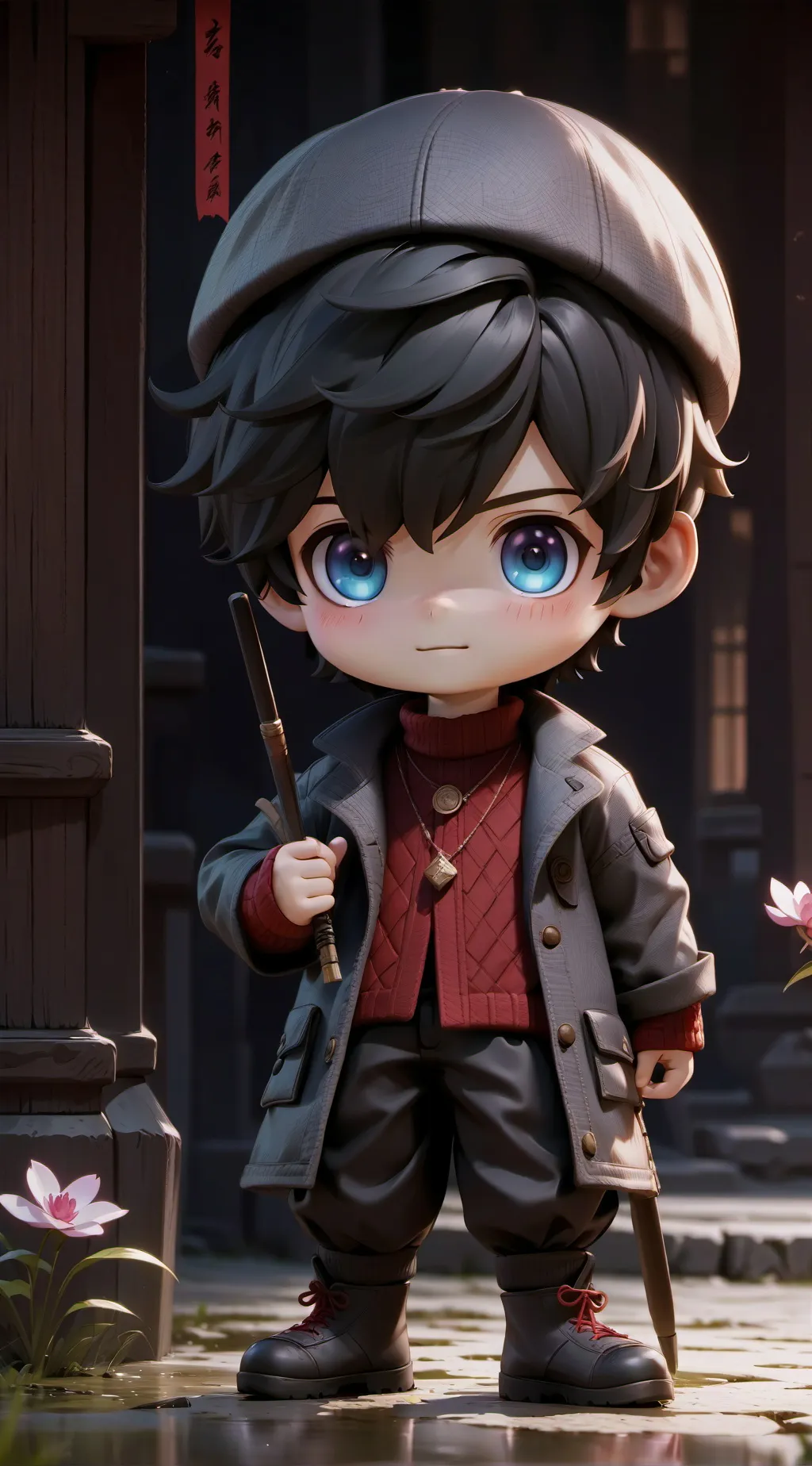 ai character: tv man background