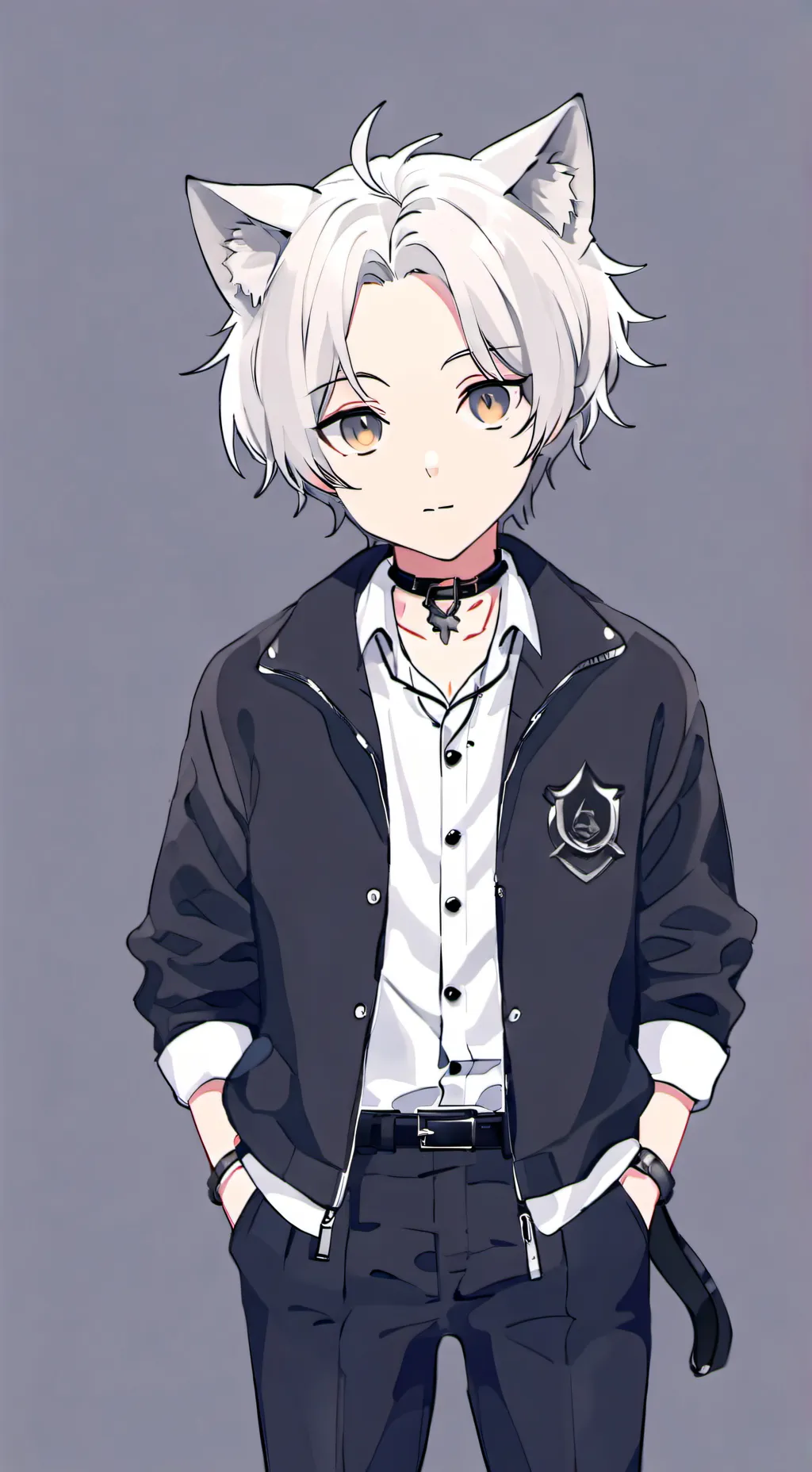 ai character: silver  background