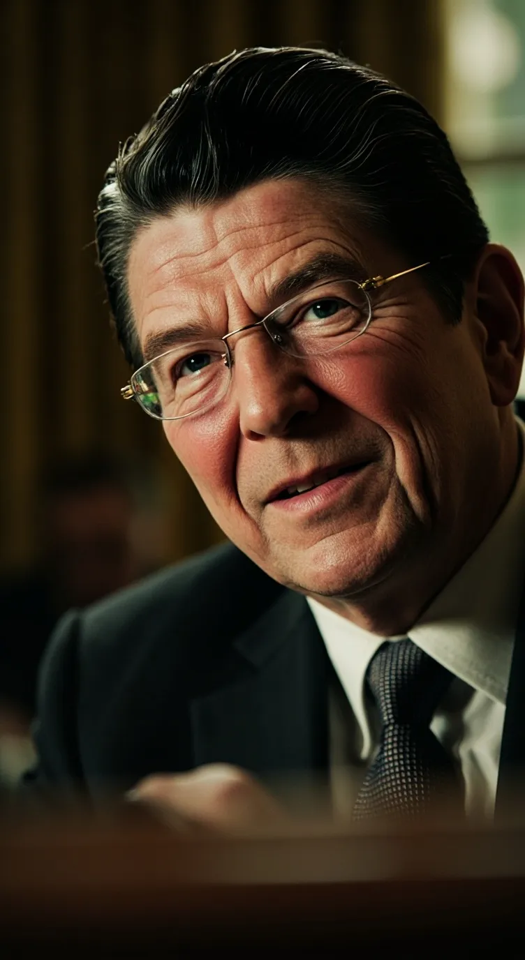 ai character: Ronald Reagan  background
