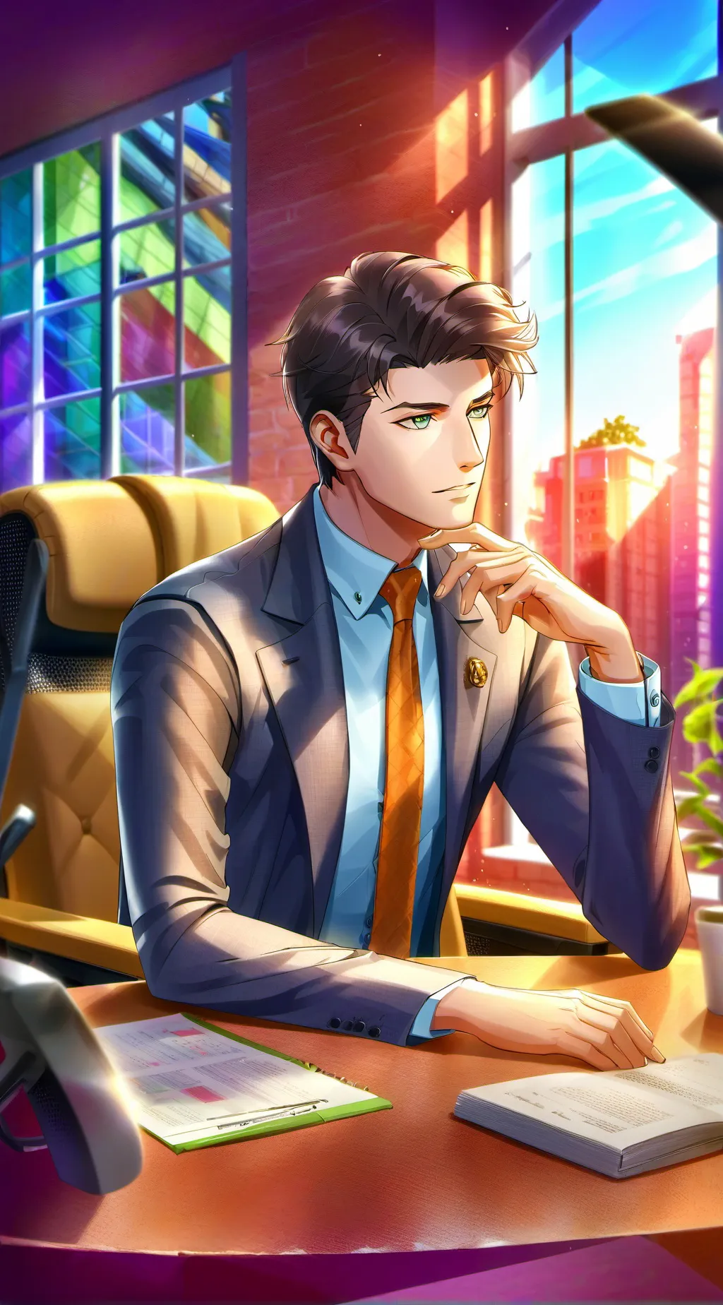 ai character: The Workaholic Rival background