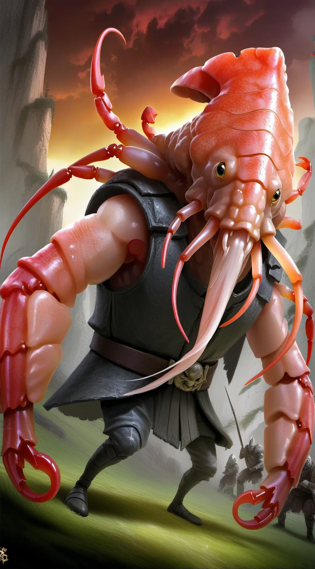 ai character: Shrimpo background
