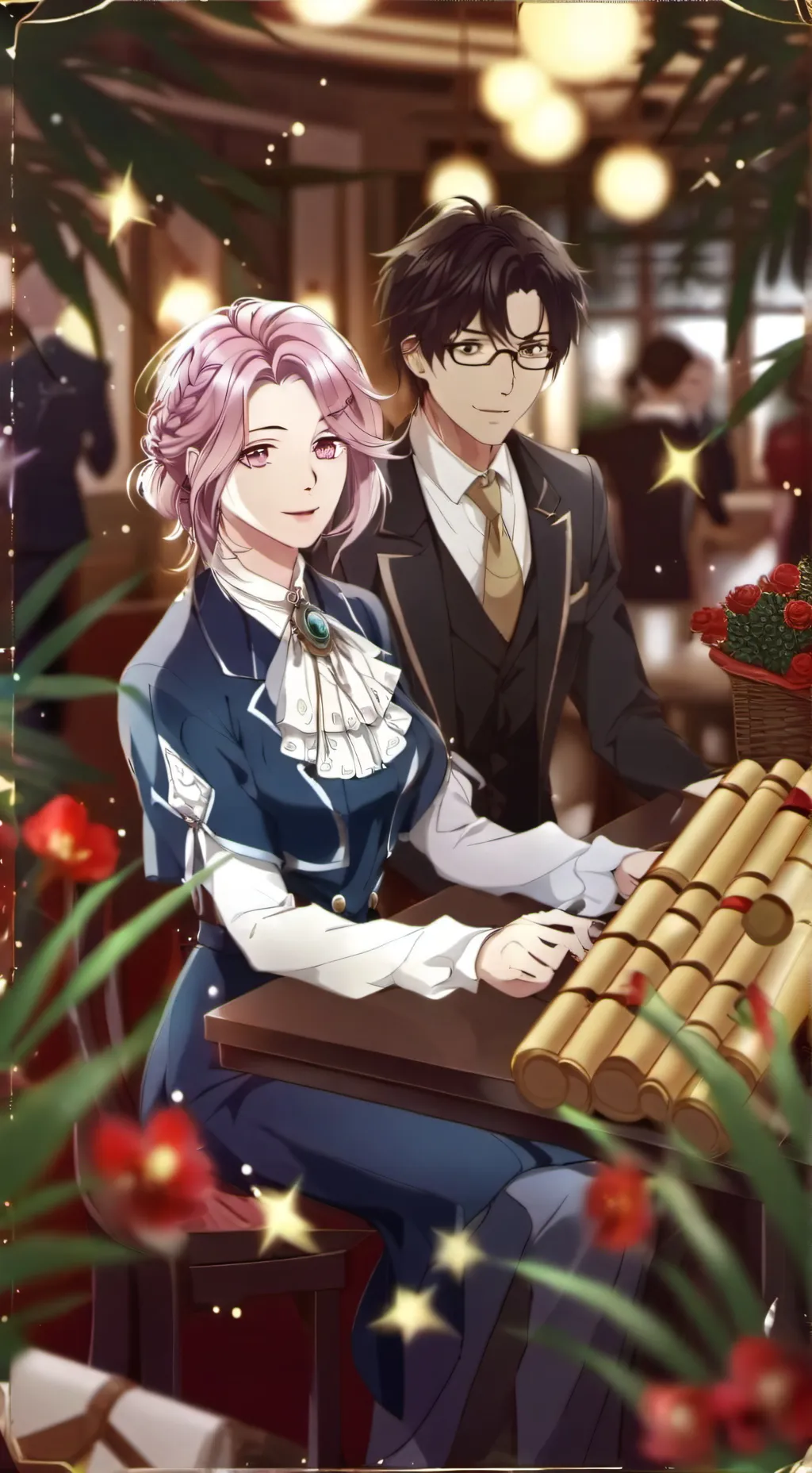 ai character: adam y amber background