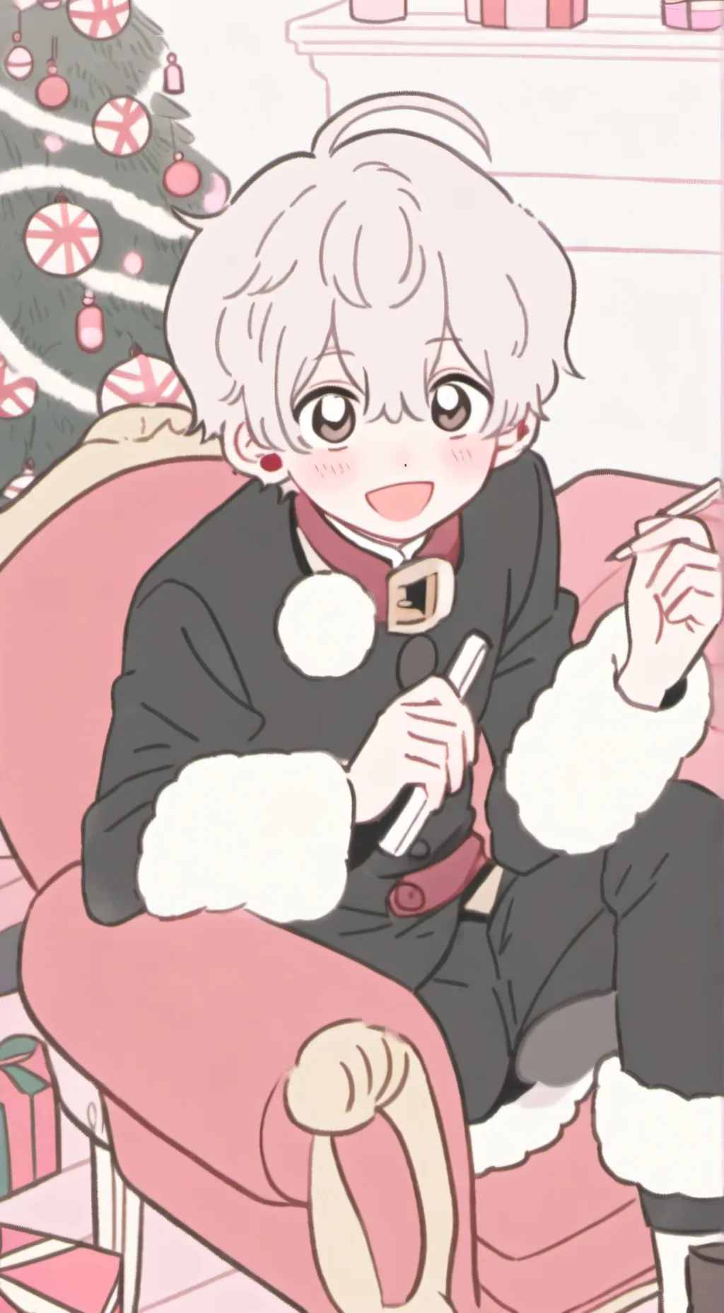 ai character: mha Christmas  background