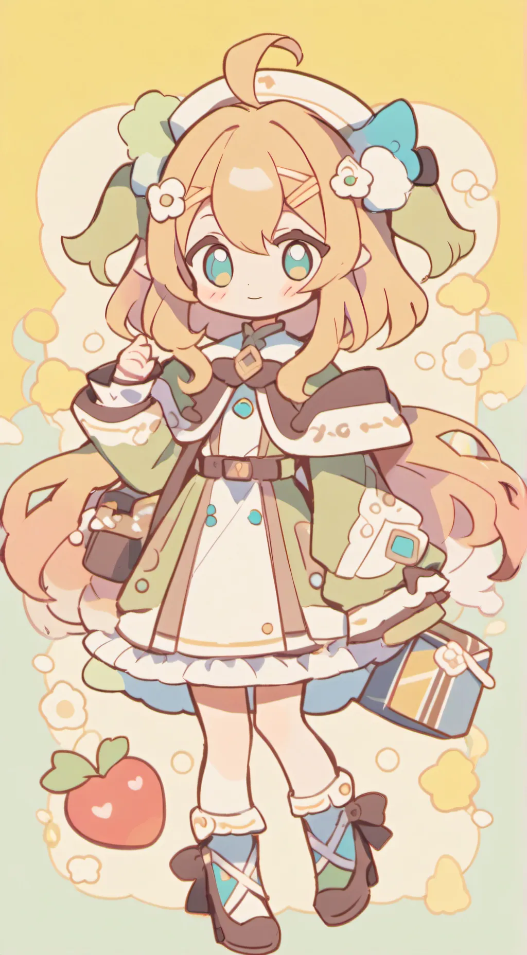 ai character: fruitcake  background