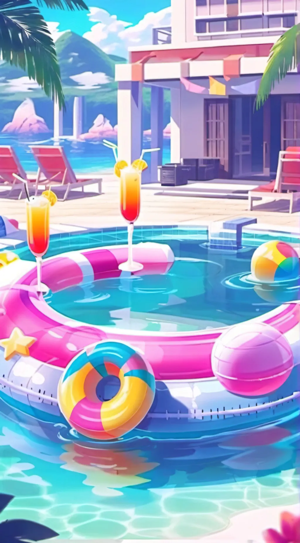ai character: 🌊SplashTown Pool 💫 background