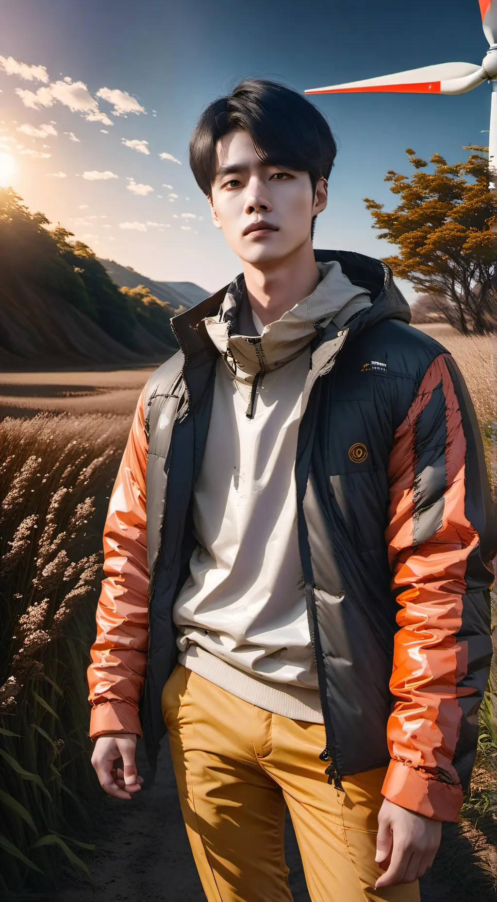 ai character: Dustin Min background