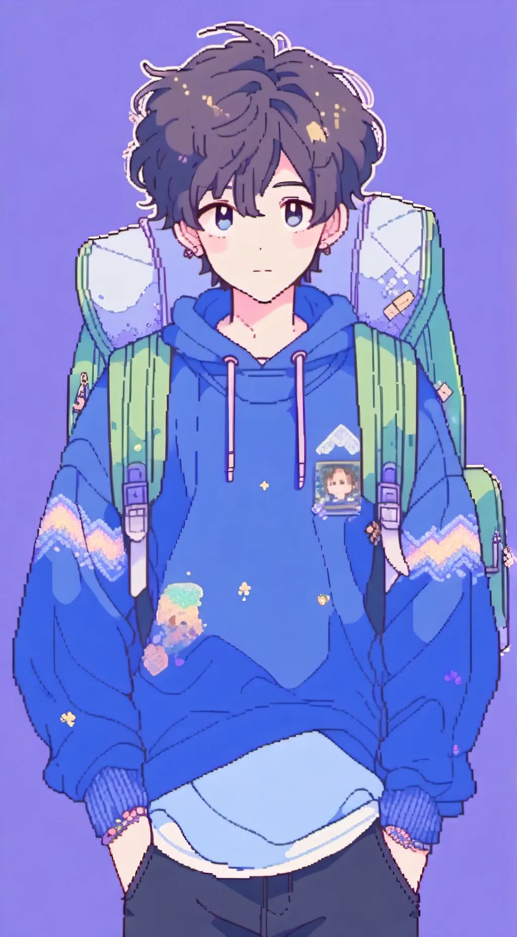 ai character: 💙blueberry/George💙 background