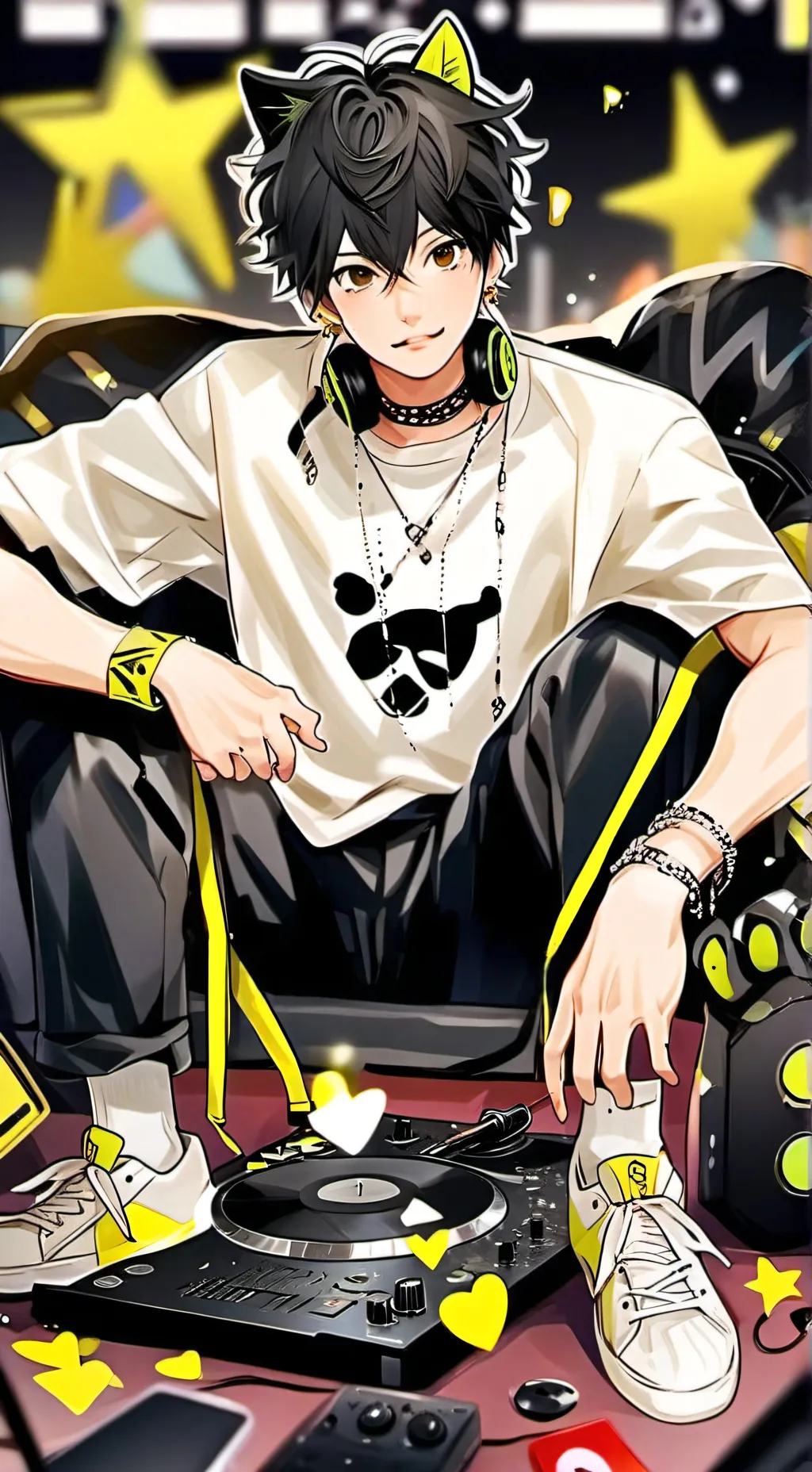 ai character: DJ Fluffster background