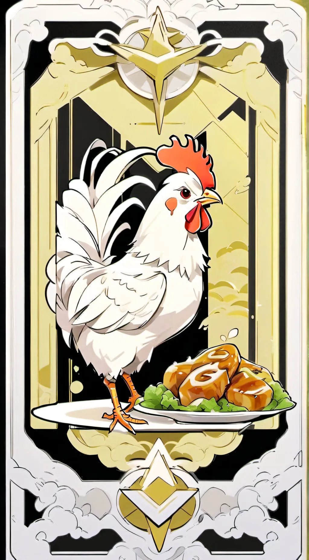 ai character: LAVA CHICKEN  background