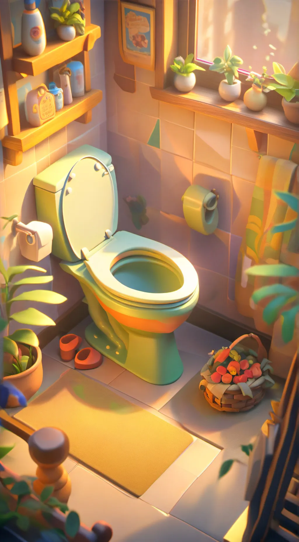ai character: Toilet argument background
