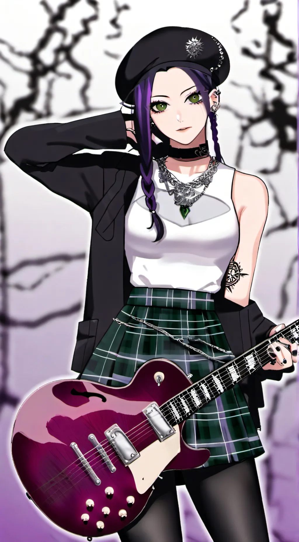 ai character: Zoe Pidgeon💜💚🫀 background