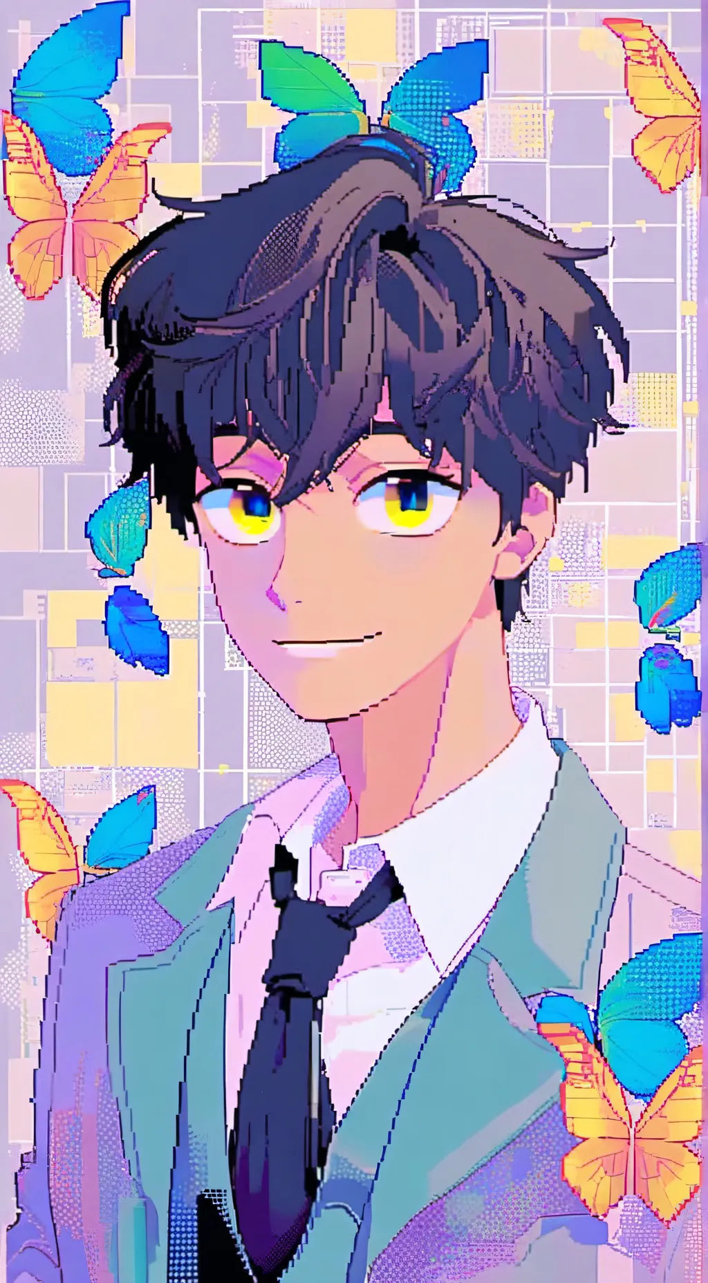 ai character: butterfly boy background