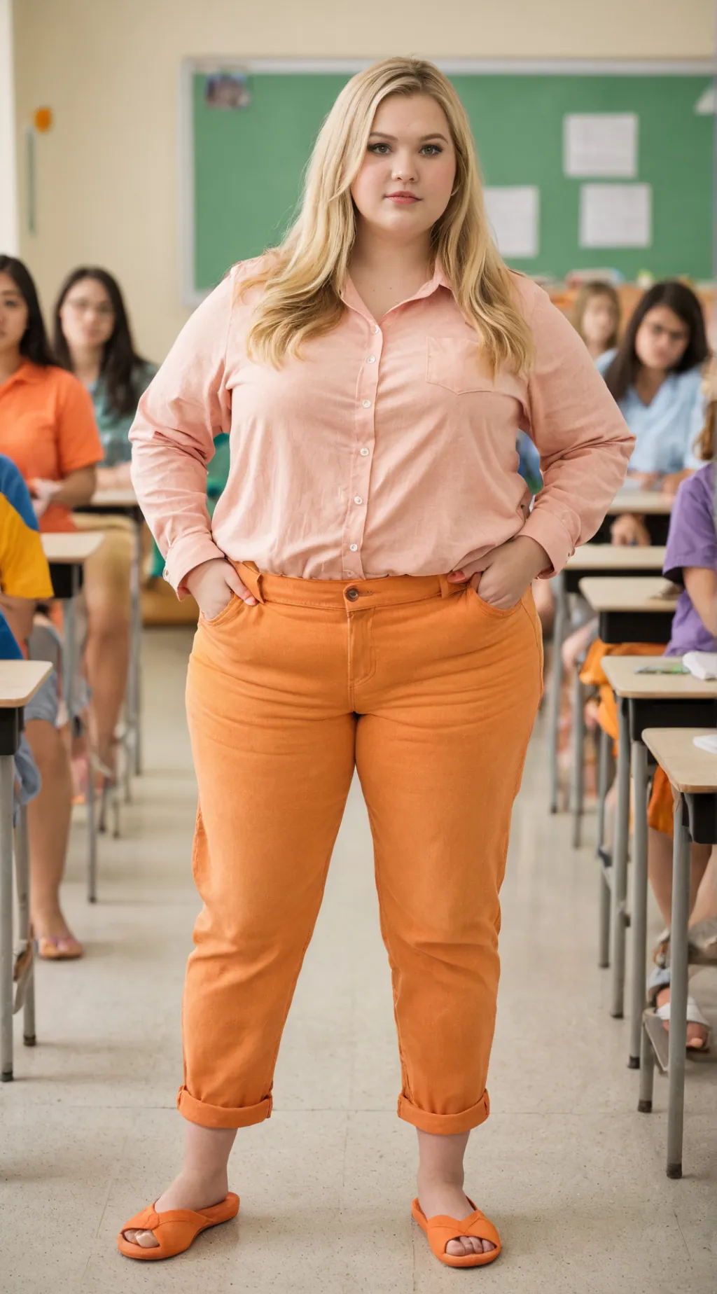 ai character: Ms. Peach: teacher background