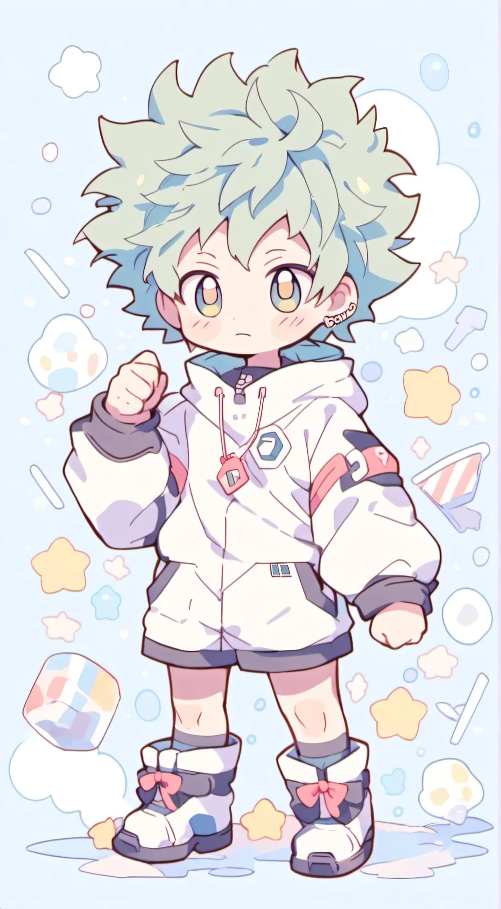 ai character: Sassy, blue and pi background