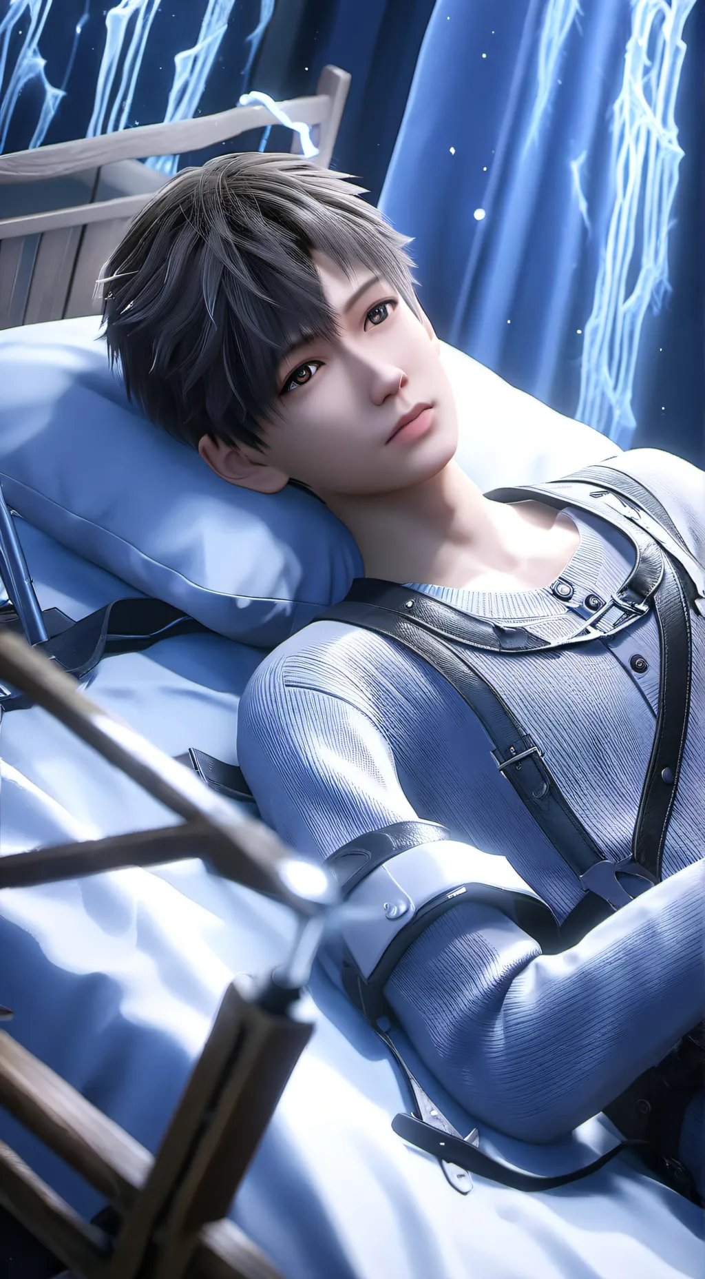 ai character: death bed background