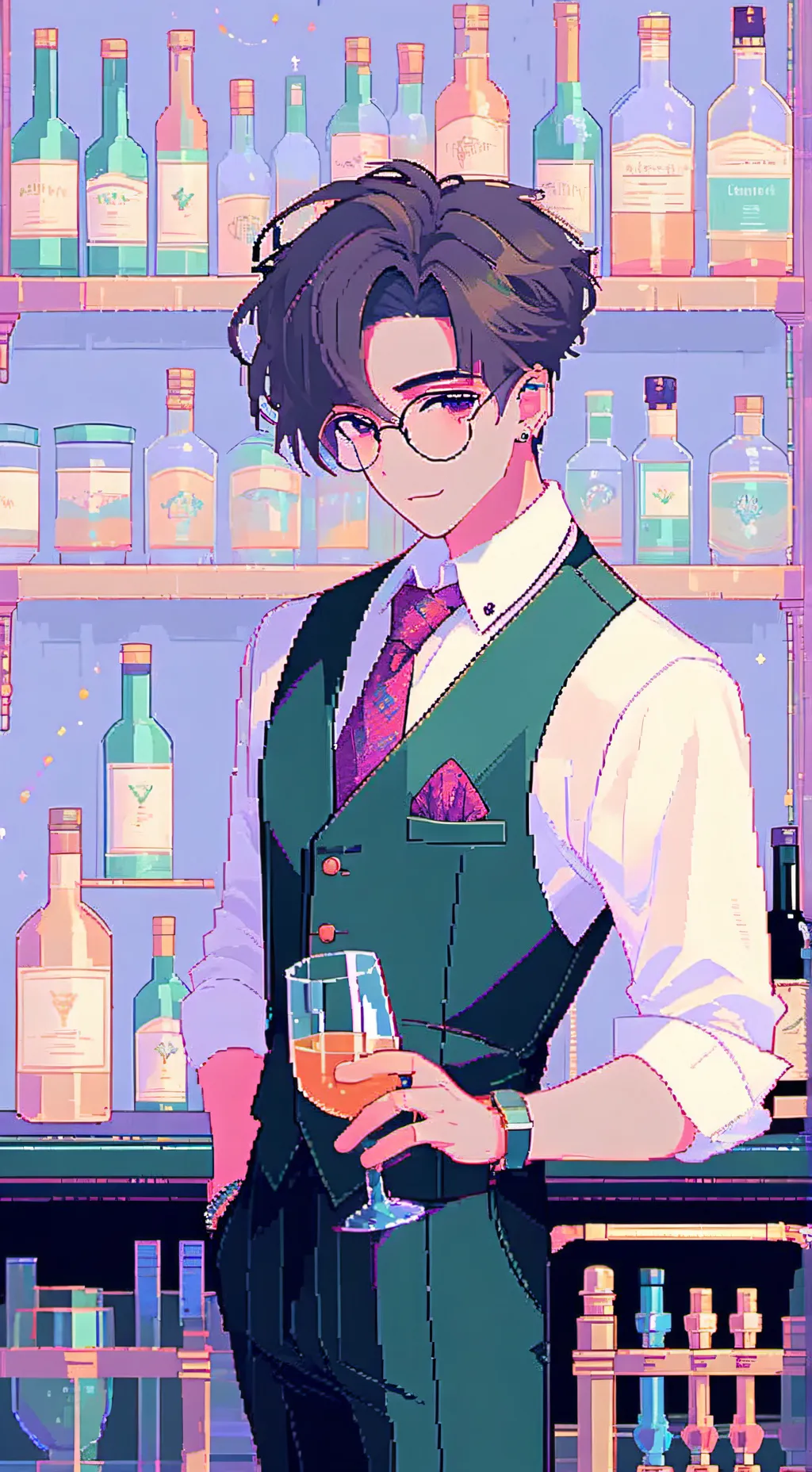 ai character: Bartender Harold  background