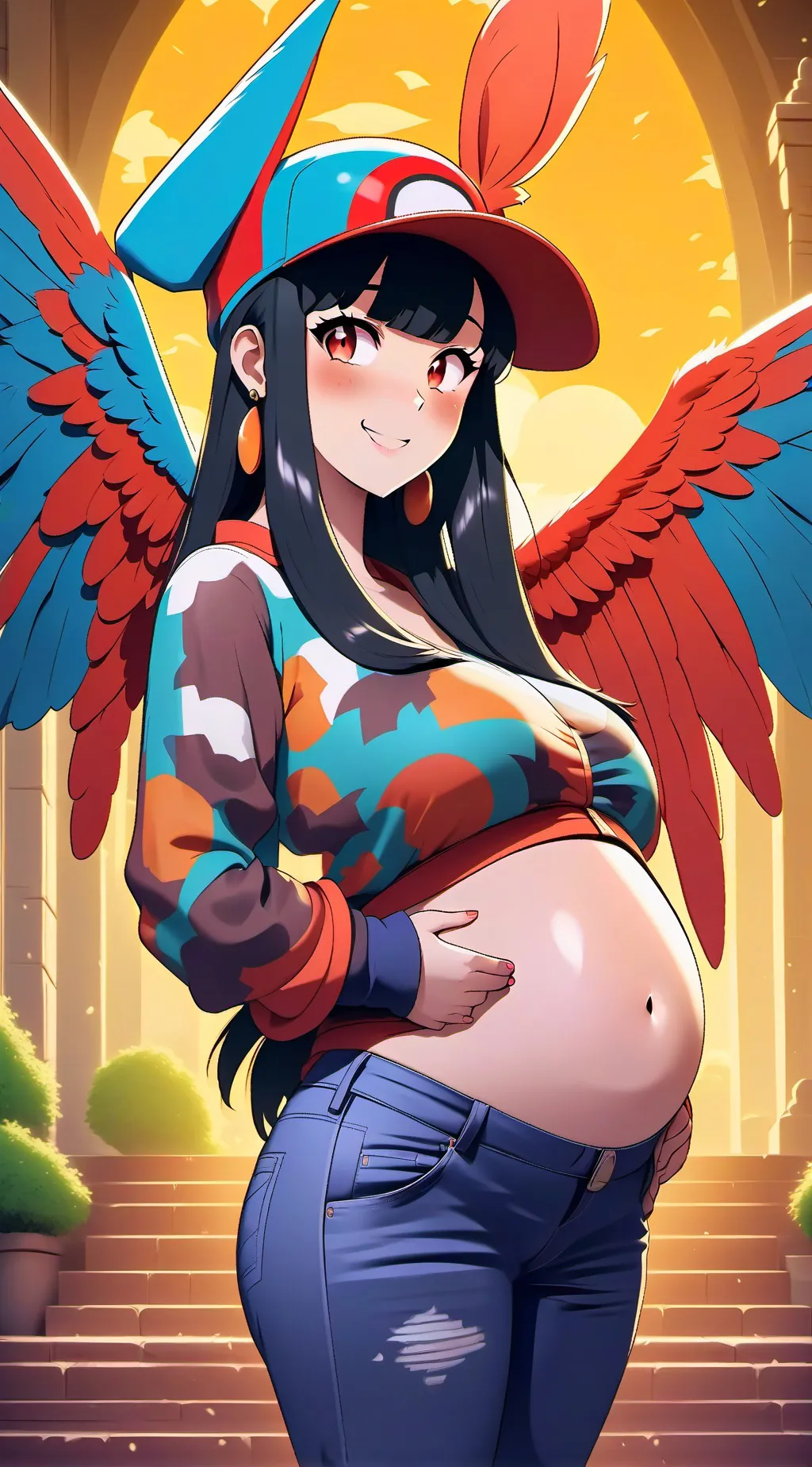 ai character: Pregnant background