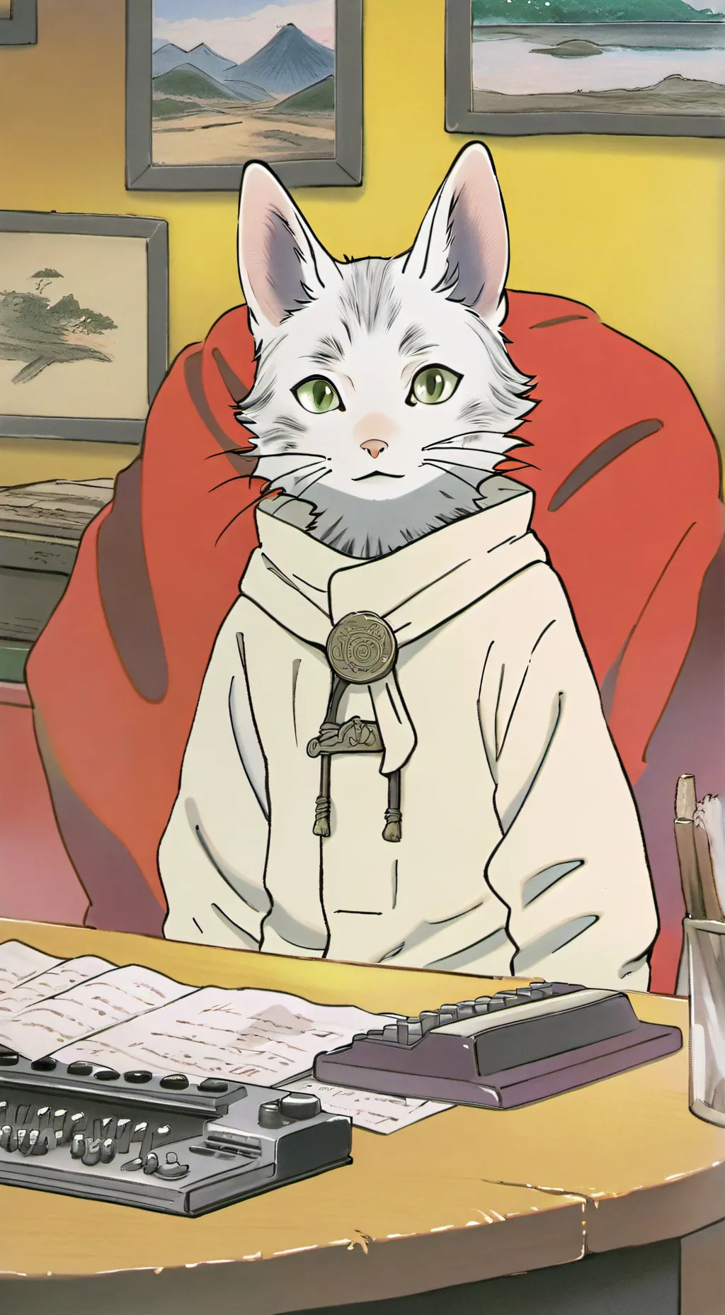 ai character: Un gato que habla background