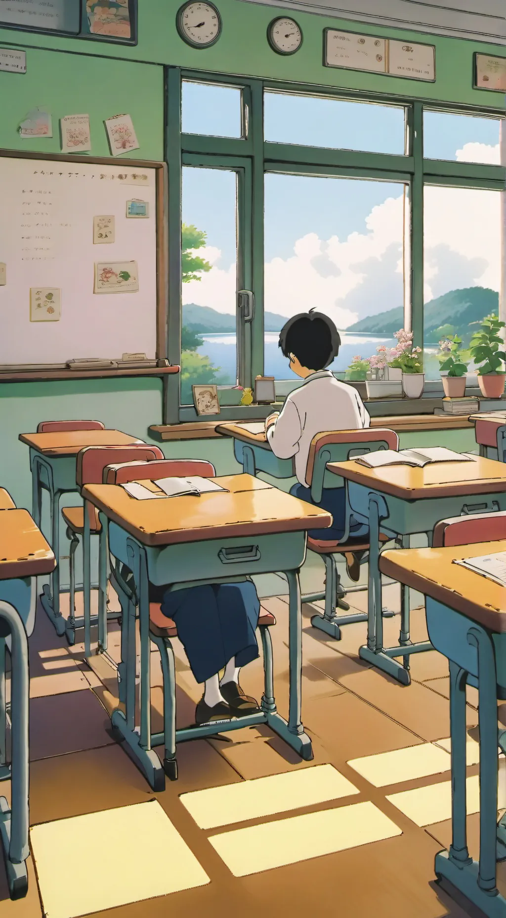 ai character: School In Japan background
