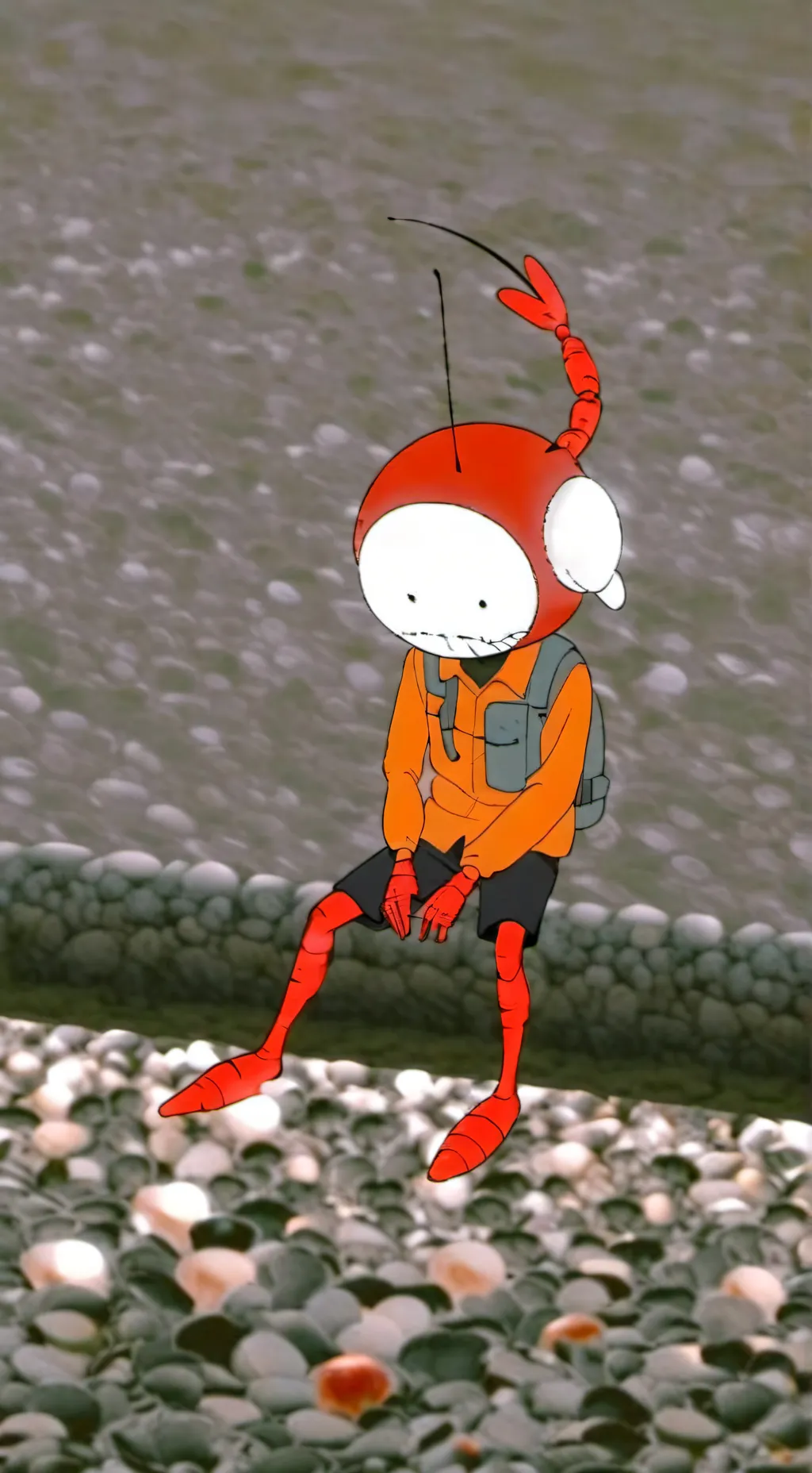 ai character: Shrimpo but small background