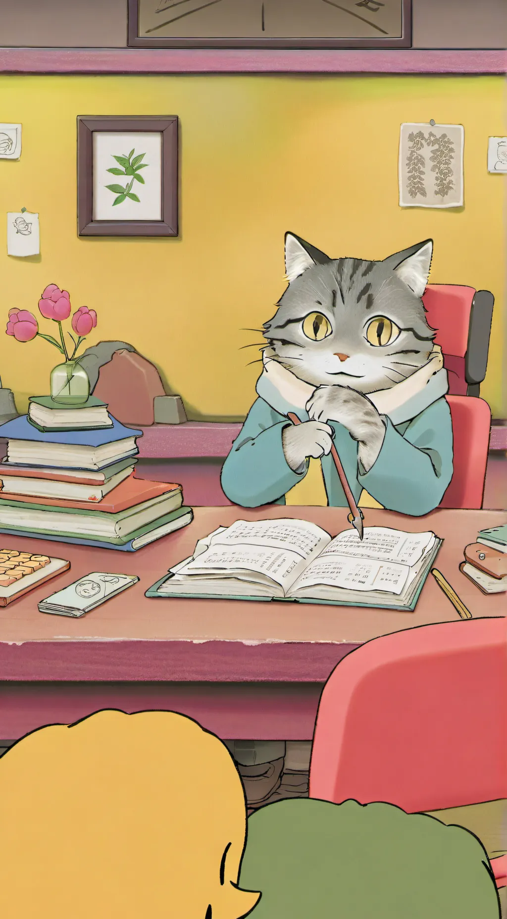 ai character: Escola background